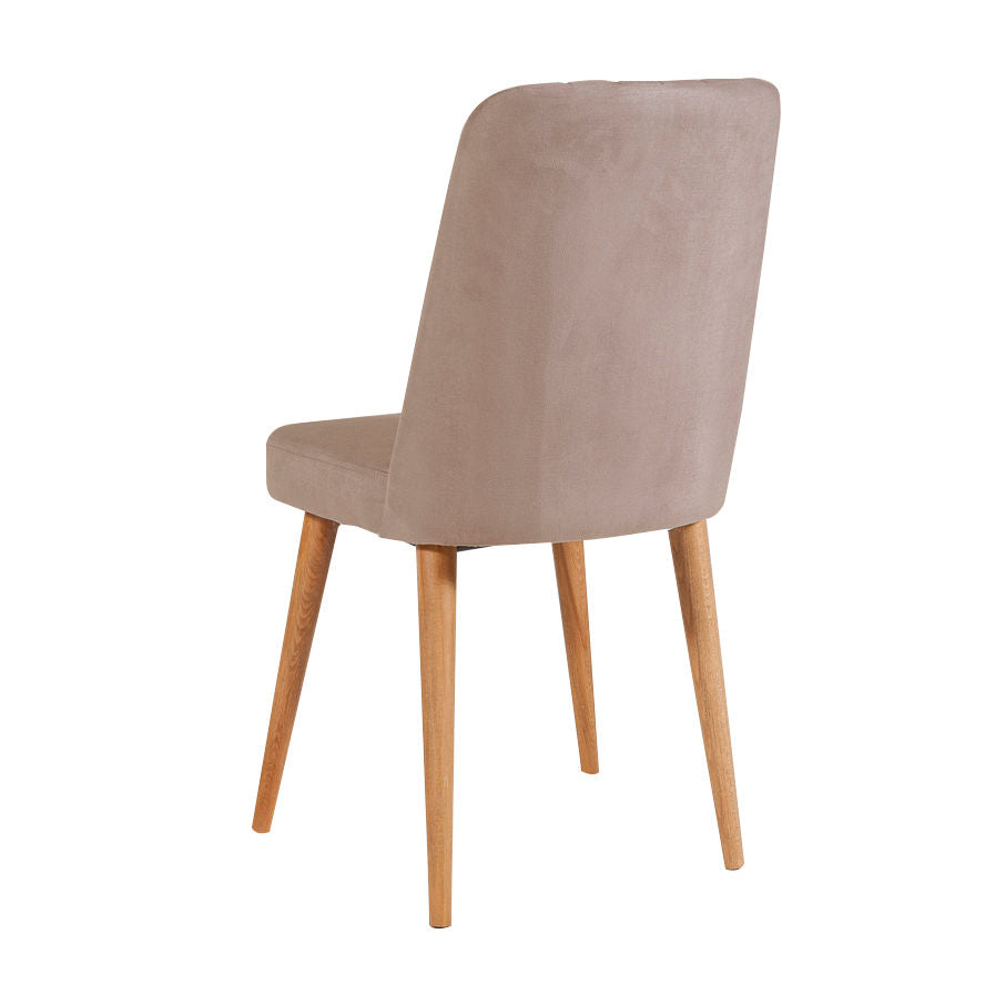 Conjunto de mesa de jantar extensível e cadeiras (4 peças), pinho atlântico e pedra, 130-165 cm | 100% veludo, pernas de madeira de carpa | Design rústico moderno para refeições elegantes
