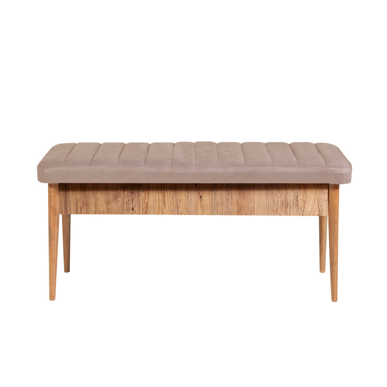 Conjunto de mesa de jantar extensível e cadeiras (4 peças), pinho atlântico e pedra, 130-165 cm | 100% veludo, pernas de madeira de carpa | Design rústico moderno para refeições elegantes
