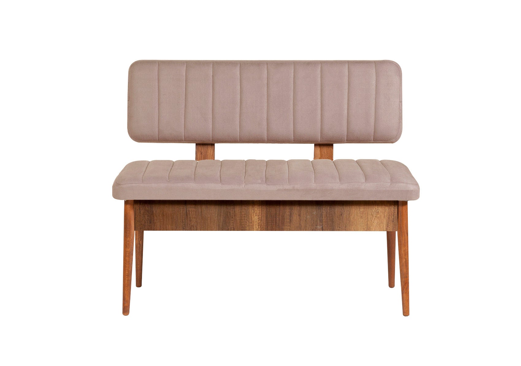 Conjunto de Mesa de Jantar Extensível e Cadeiras – 130-165 cm – Nogueira e Pedra – MDF e Veludo