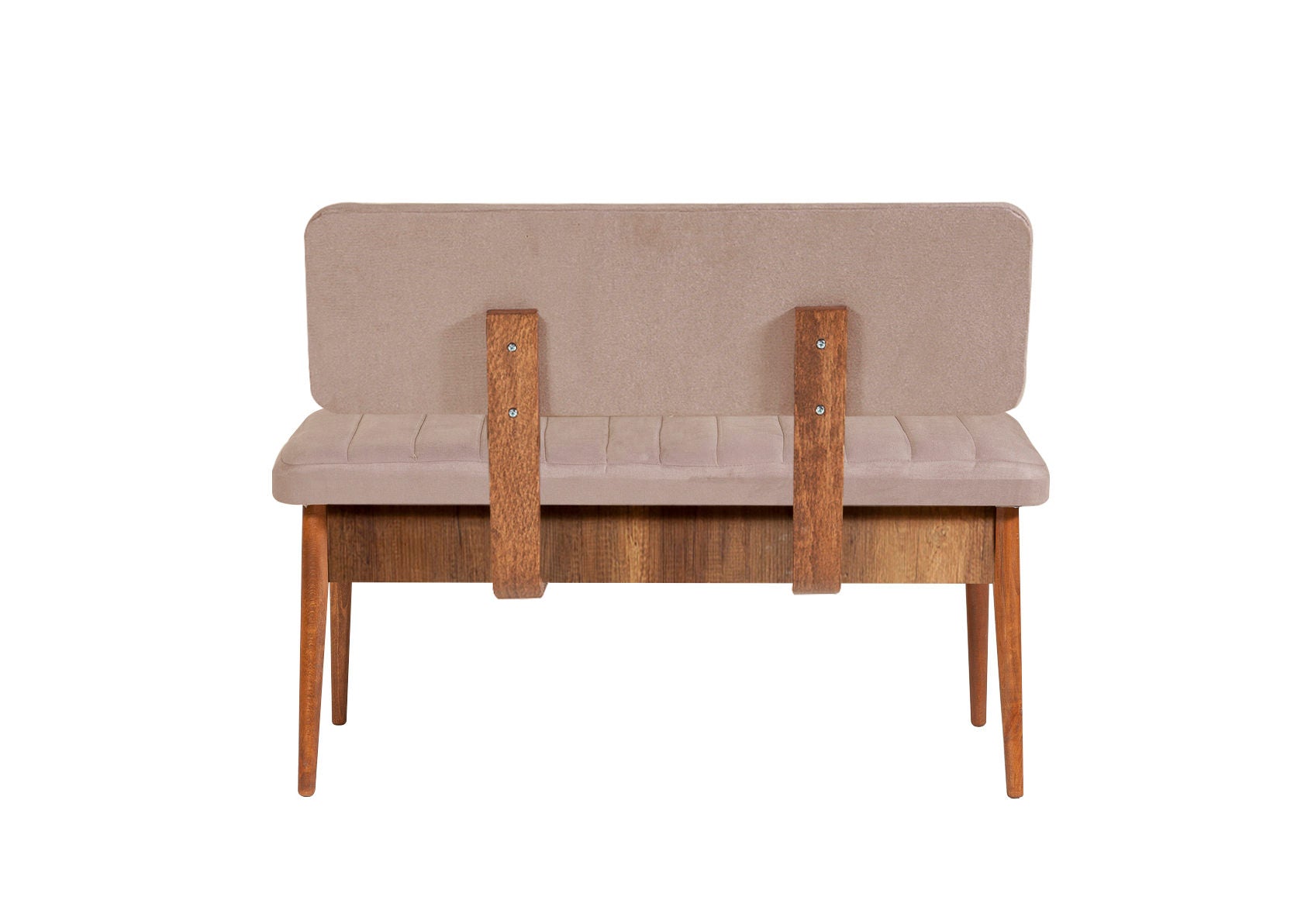 Conjunto de Mesa de Jantar Extensível e Cadeiras – 130-165 cm – Nogueira e Pedra – MDF e Veludo
