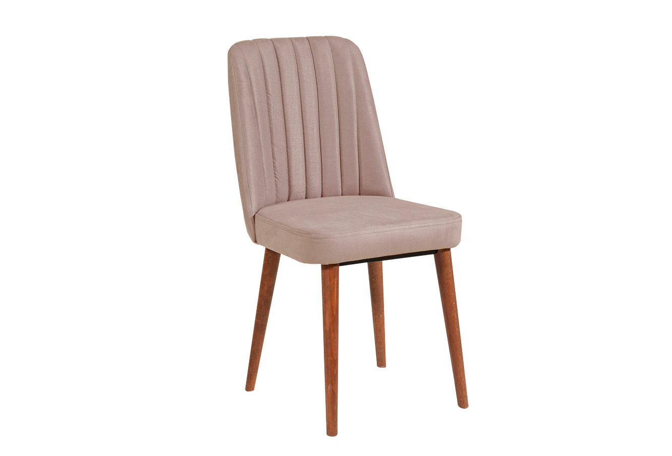 Conjunto de Mesa de Jantar Extensível e Cadeiras – 130-165 cm – Nogueira e Pedra – MDF e Veludo