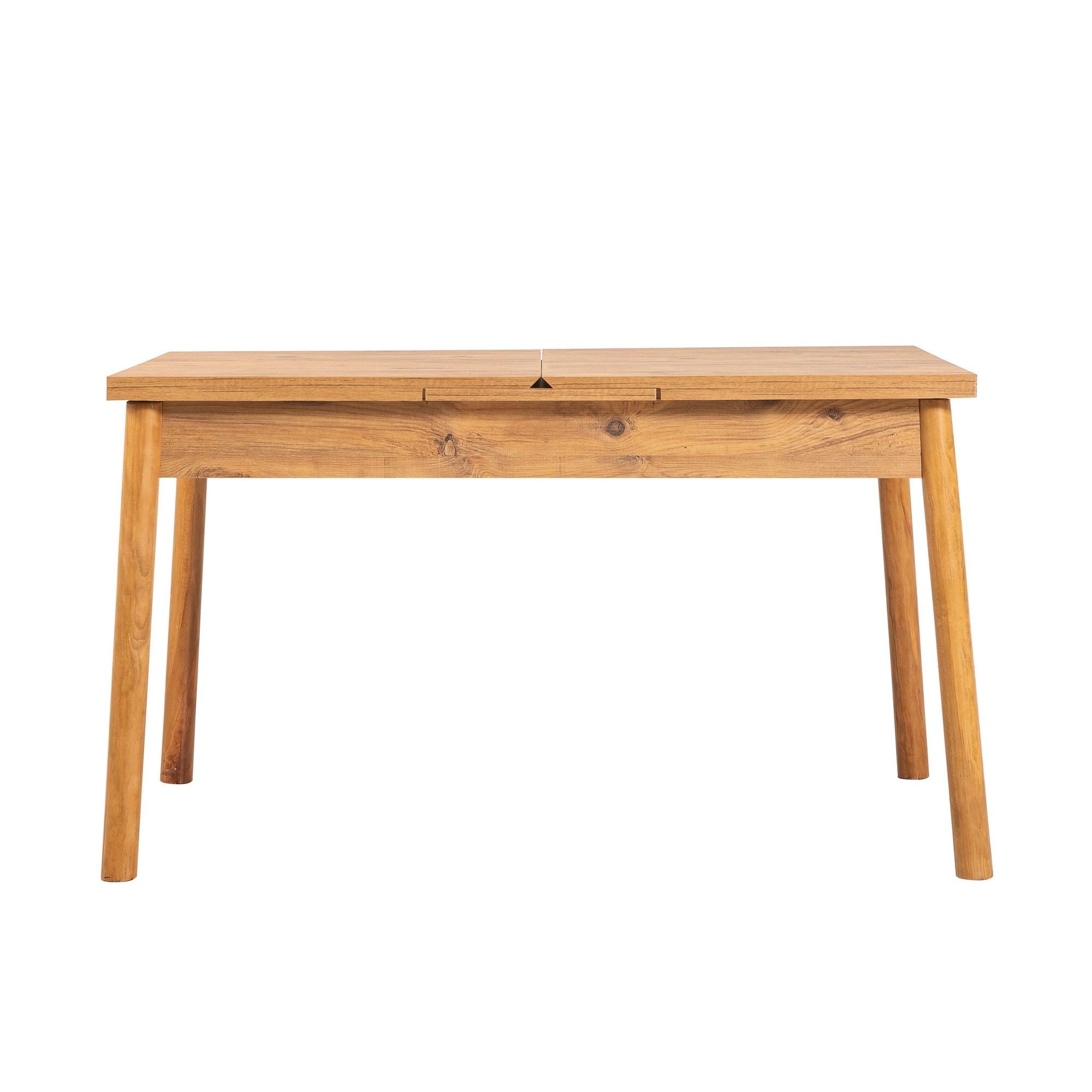 Mesa de Jantar Extensível, Pinho Atlântico, 120-153 cm | Painel de Partículas 100% Revestido em Melamina, 18 mm de Espessura | Pernas de Madeira Elegantes, Perfeitas para Casas Rústicas Modernas