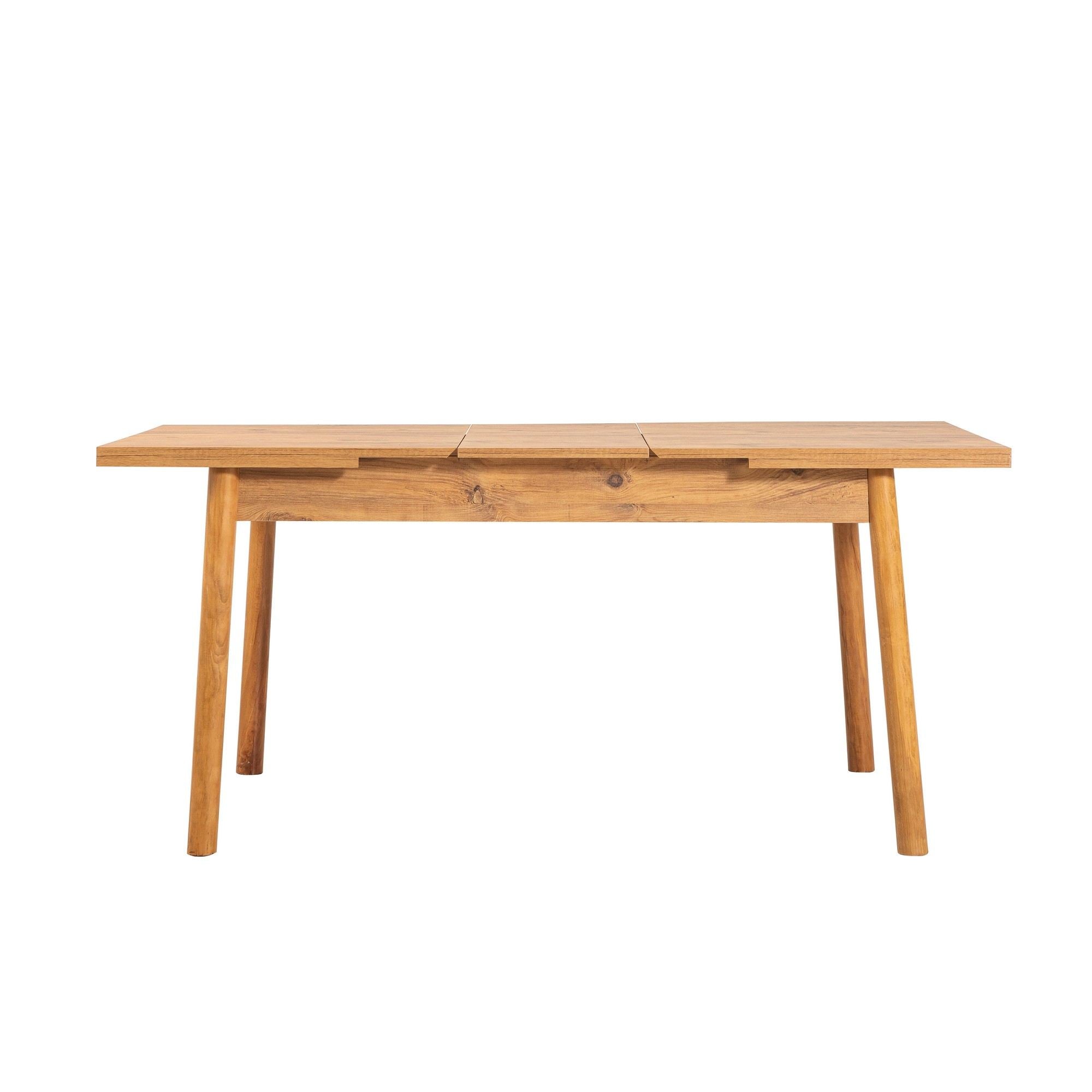 Mesa de Jantar Extensível, Pinho Atlântico, 120-153 cm | Painel de Partículas 100% Revestido em Melamina, 18 mm de Espessura | Pernas de Madeira Elegantes, Perfeitas para Casas Rústicas Modernas