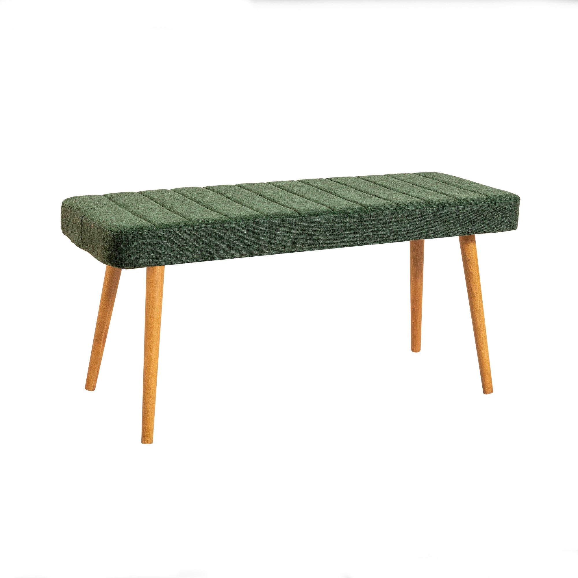 Conjunto moderno de mesa e cadeiras de 4 peças, pinho atlântico e verde | 100% revestido em melamina, 18 mm de espessura | Jantar elegante com pernas de madeira e espuma de linho