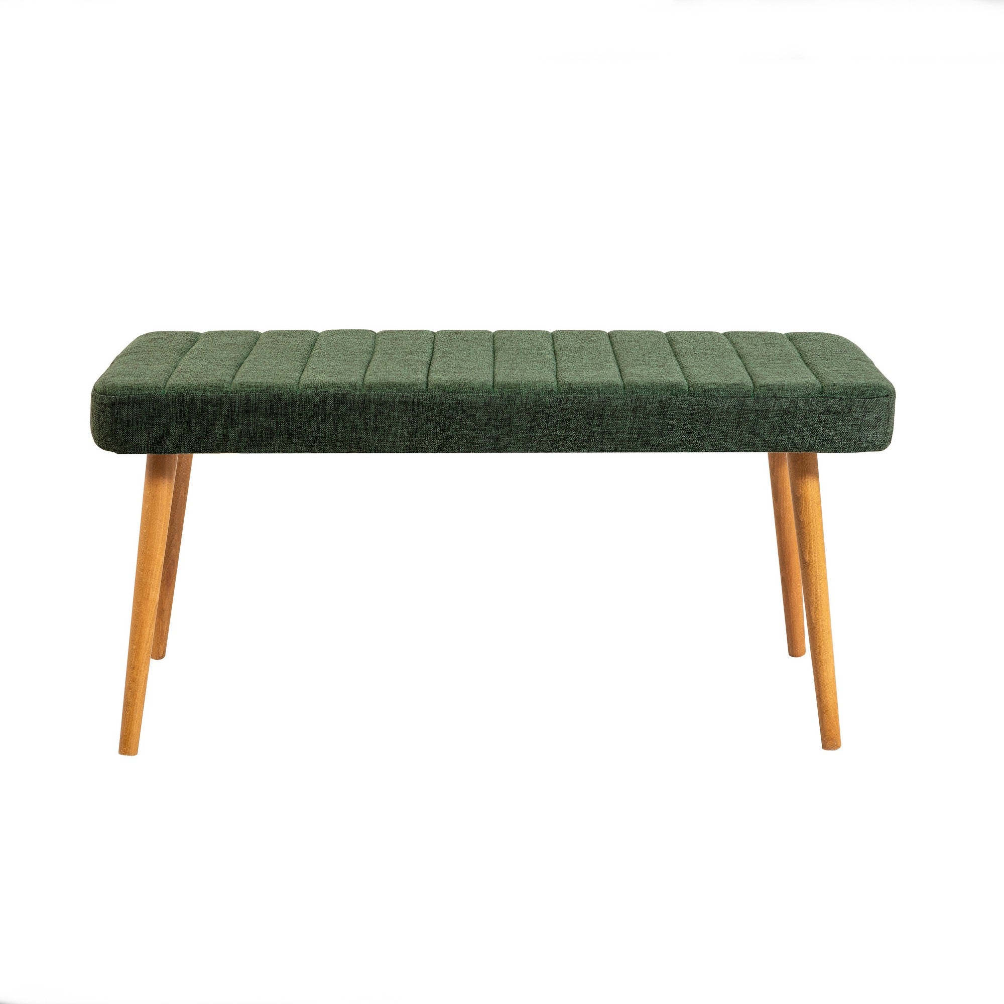 Conjunto moderno de mesa e cadeiras de 4 peças, pinho atlântico e verde | 100% revestido em melamina, 18 mm de espessura | Jantar elegante com pernas de madeira e espuma de linho