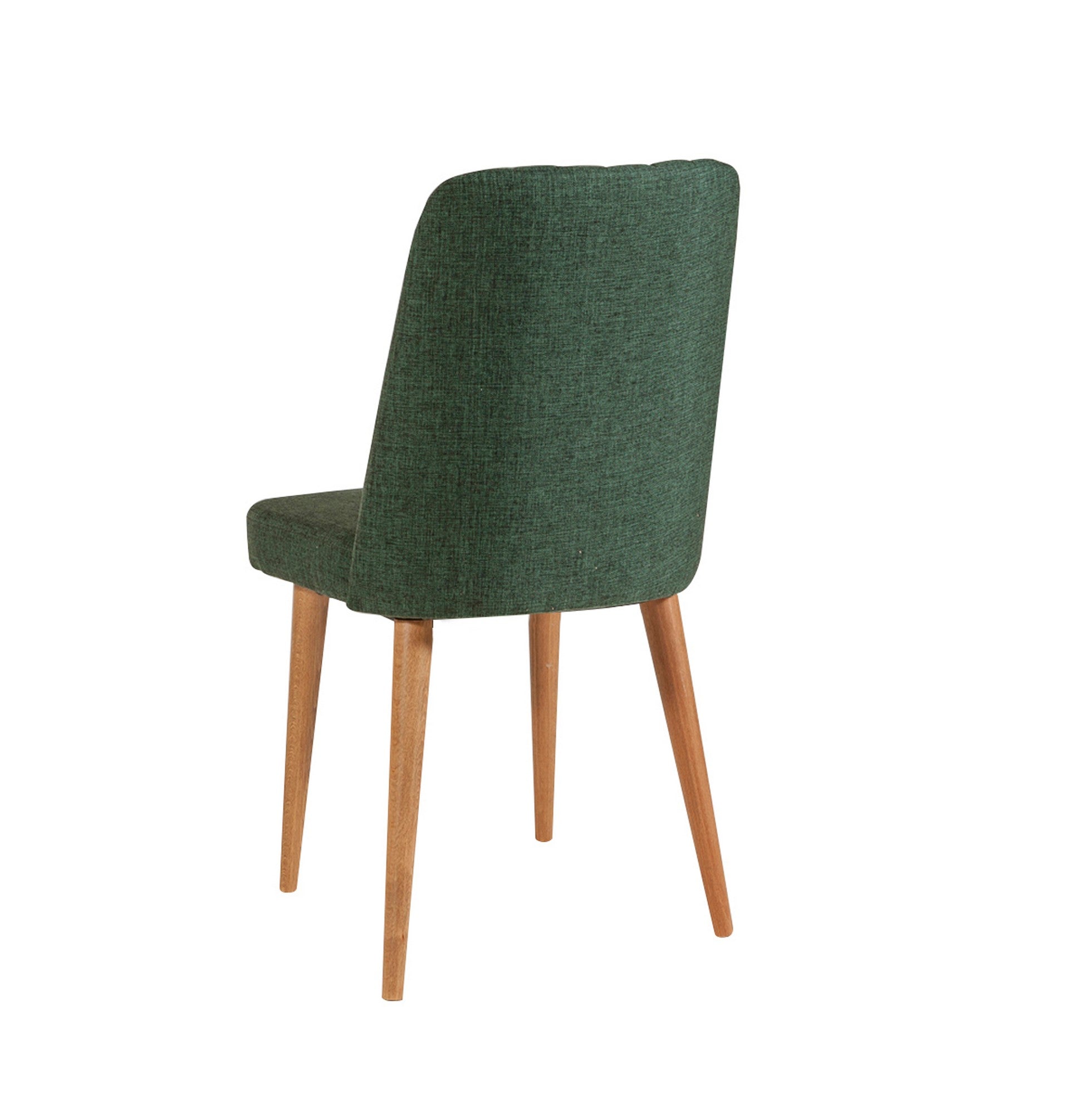 Conjunto moderno de mesa e cadeiras de 5 peças, pinho atlântico e verde, mesa de jantar de 120 cm | 100% melamina, pernas de madeira, cadeiras de espuma de linho | Design escandinavo rústico