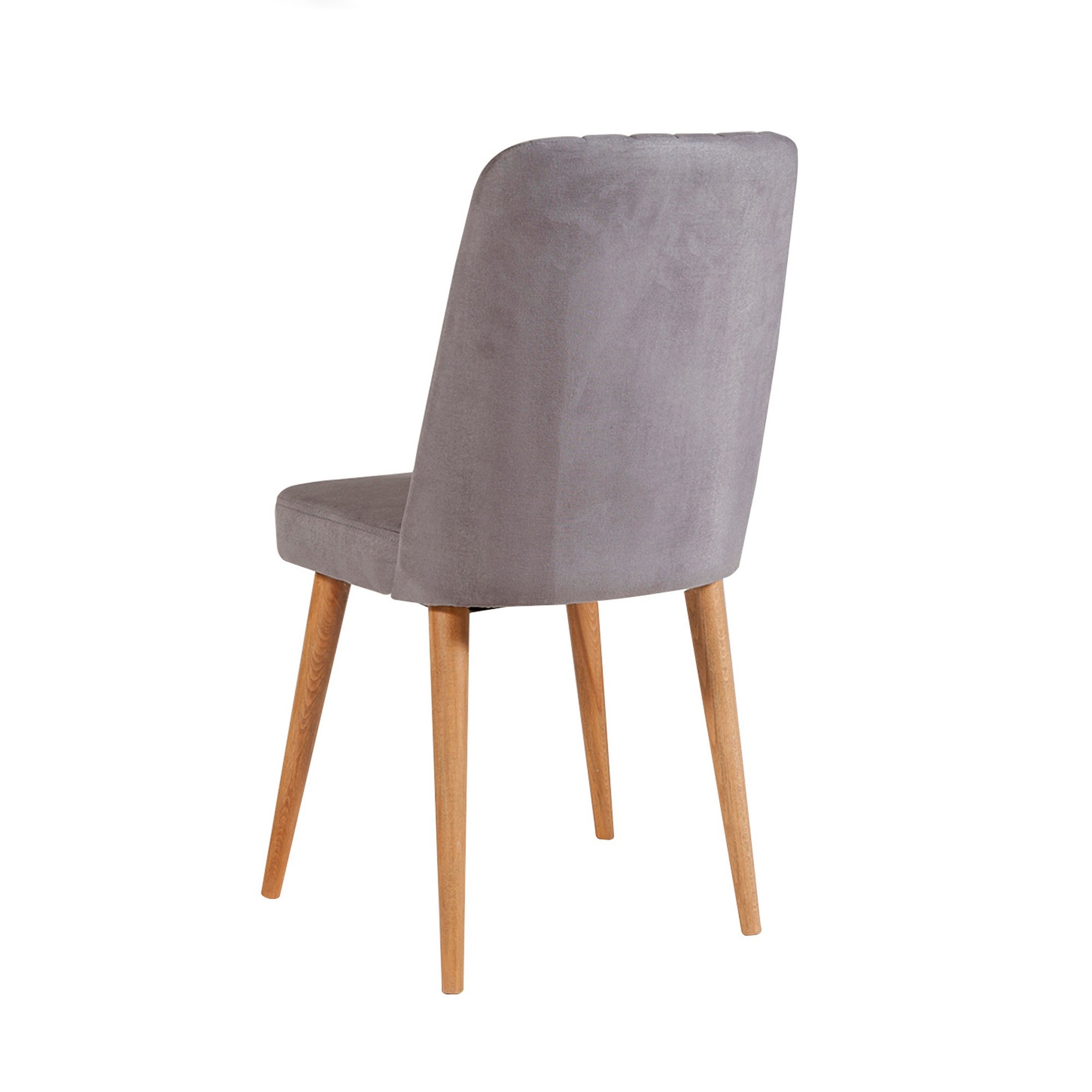 Conjunto moderno de mesa e cadeiras de 6 peças, pinho atlântico e cinza | Cadeiras 100% revestidas em melamina e espuma de veludo | Solução de jantar elegante para casas rústicas e escandinavas