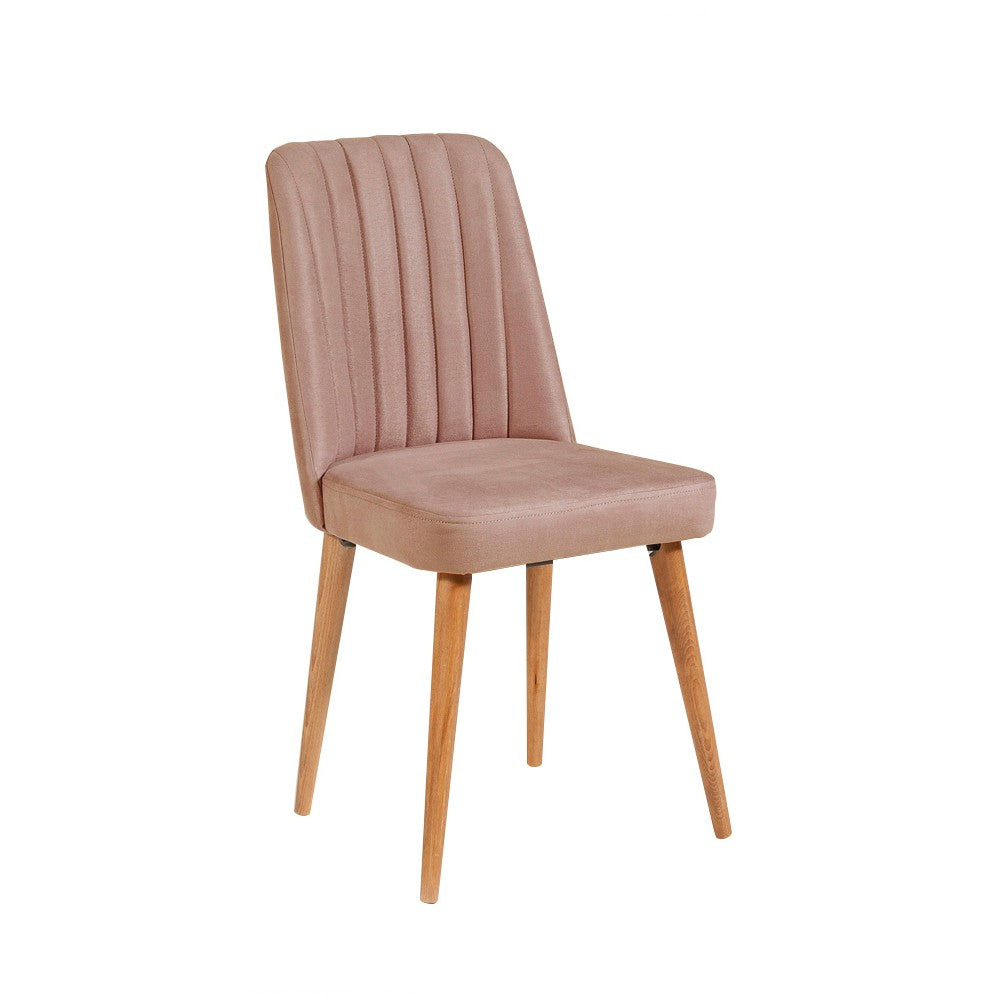 Conjunto de mesa e cadeiras escandinavas rústicas (4 peças), pinho do Atlântico e pedra | Assentos 100% revestidos em melamina e espuma de veludo | Perfeito para jantares e reuniões