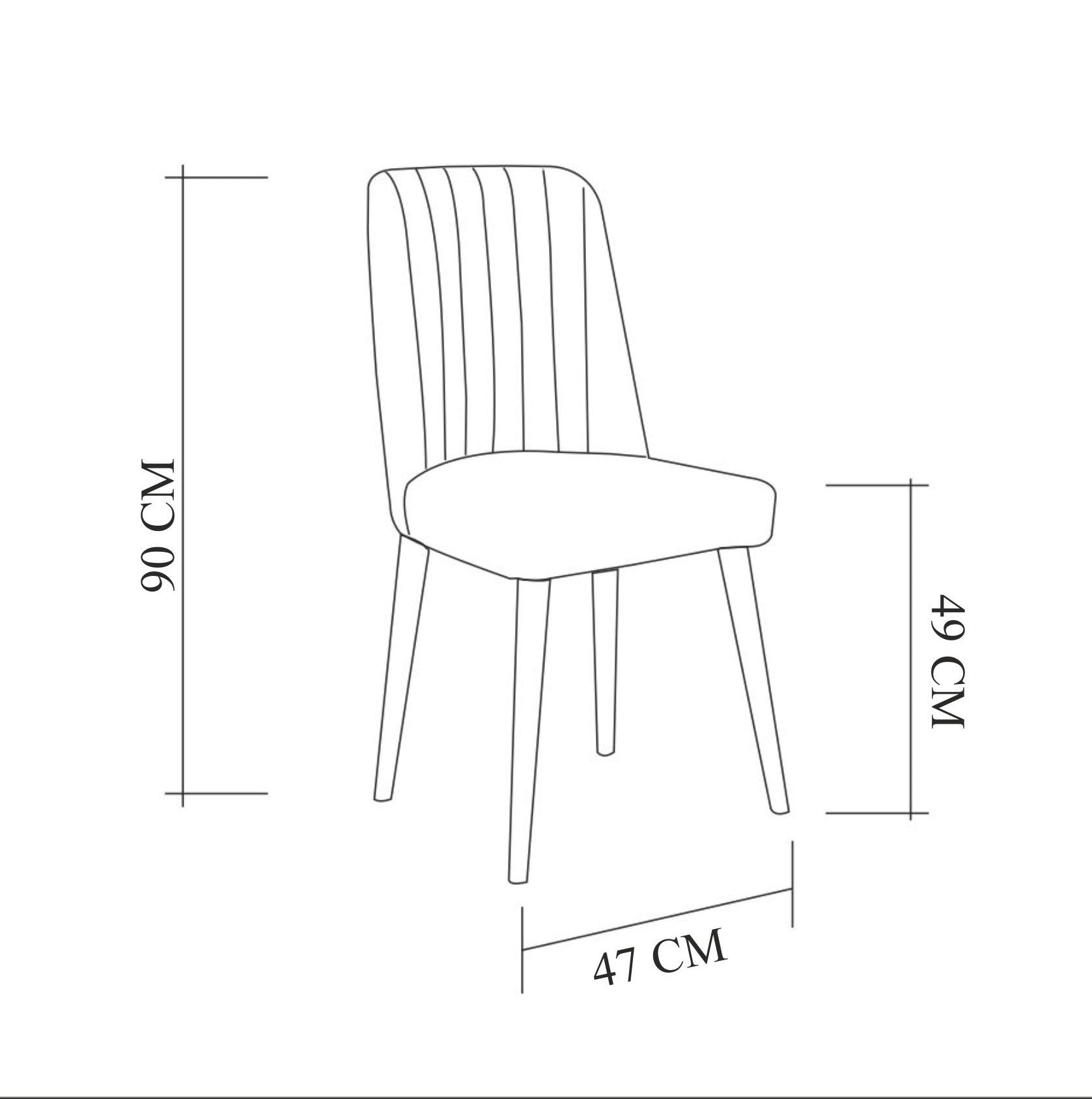 Conjunto de mesa e cadeiras de jantar escandinavo (6 peças) | 100% revestido em melamina, pernas de madeira, pinho atlântico e branco | Elegante e funcional para casas modernas