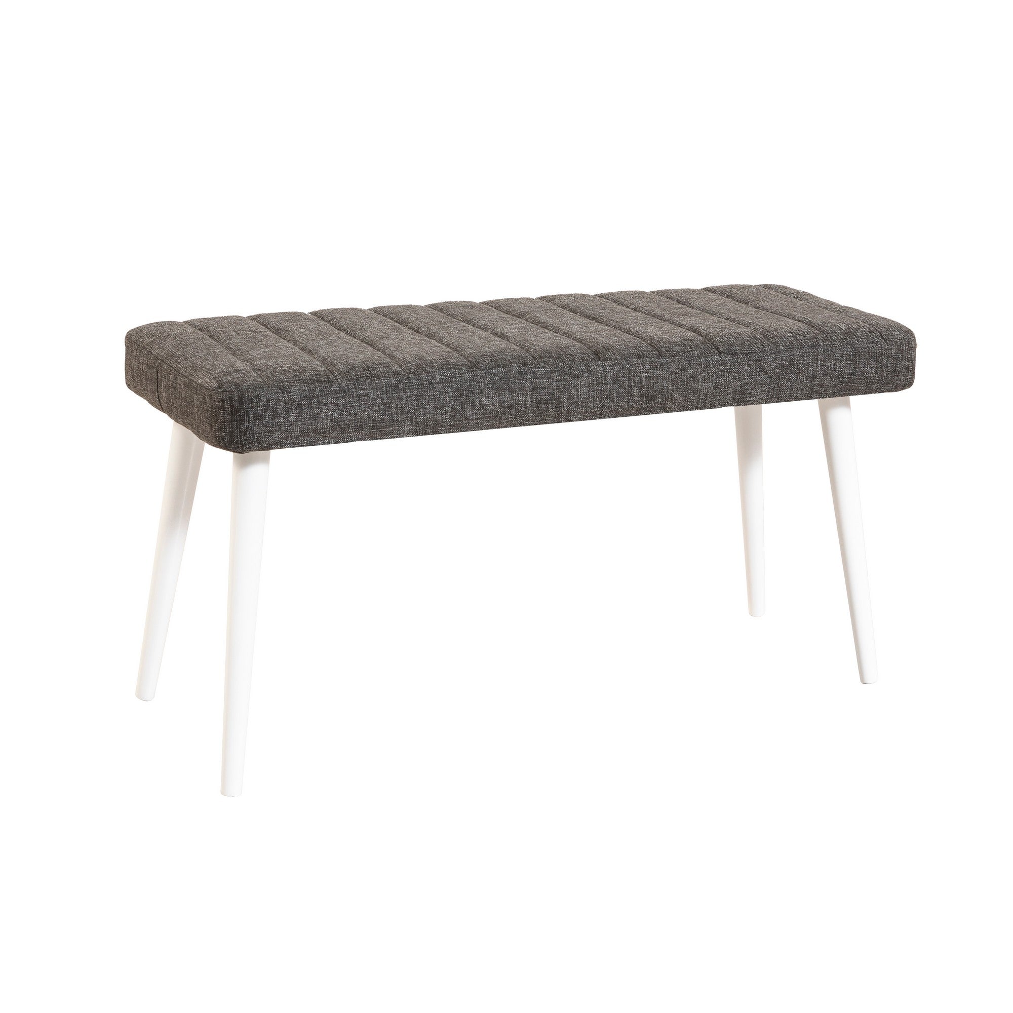 Conjunto de mesa e cadeiras escandinavo (4 peças), branco e antracite, 120 cm | 100% revestido em melamina, pernas de madeira, estrutura de metal, design elegante para salas de jantar