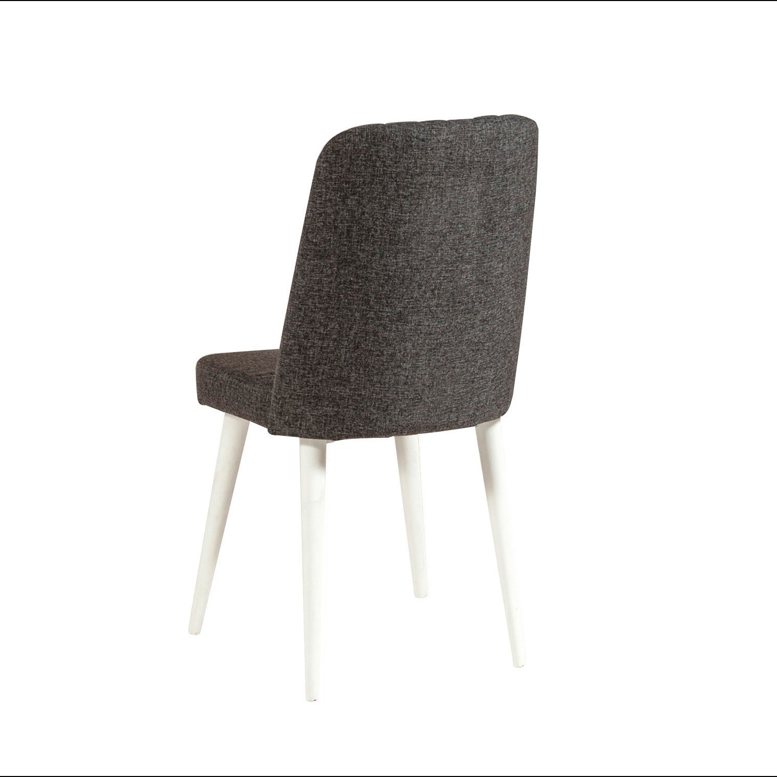 Conjunto de mesa e cadeiras escandinavo (5 peças), branco e antracite, 120 x 75 x 77 cm | 100% revestido em melamina, pernas de madeira, cadeiras de espuma de linho | Solução de jantar elegante