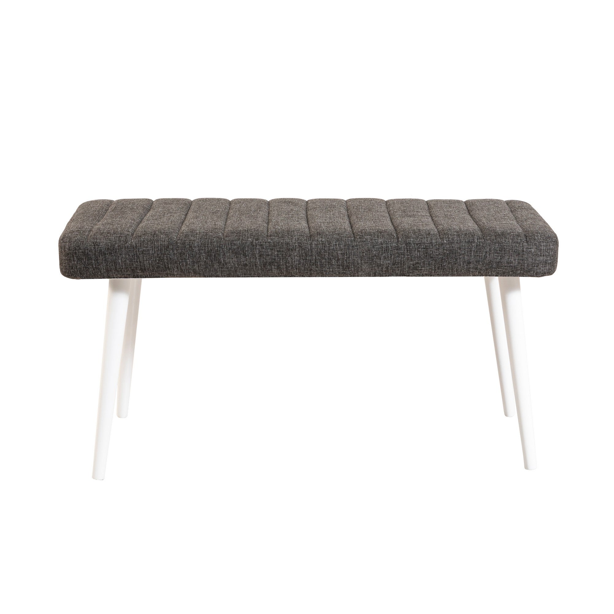 Conjunto de mesa e cadeiras escandinavo (6 peças) - Branco e antracite, 100% revestido em melamina, 18 mm de espessura, pernas de madeira, elegante e funcional para salas de jantar.