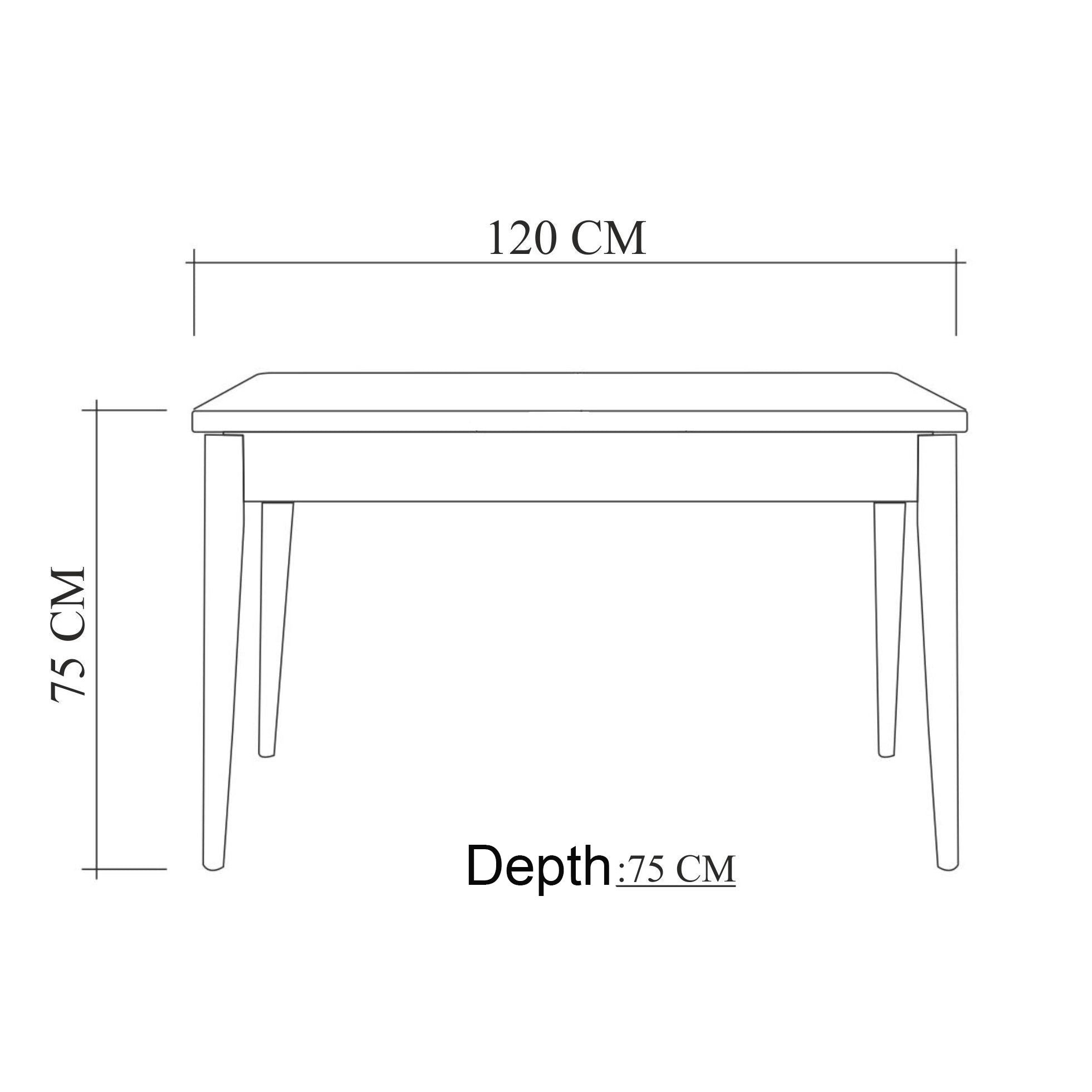 Conjunto de mesa e cadeiras escandinavo (6 peças) - Branco e antracite, 100% revestido em melamina, 18 mm de espessura, pernas de madeira, elegante e funcional para salas de jantar.