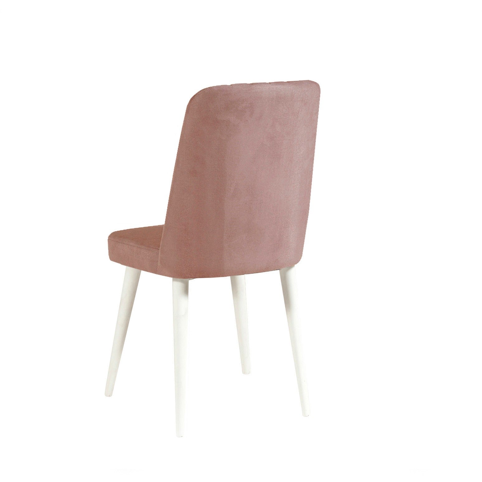 Conjunto de mesa e cadeiras escandinavo (4 peças) - Branco e pedra, 100% revestido de melamina, espuma de veludo, estrutura de metal, solução de jantar elegante para casas modernas.
