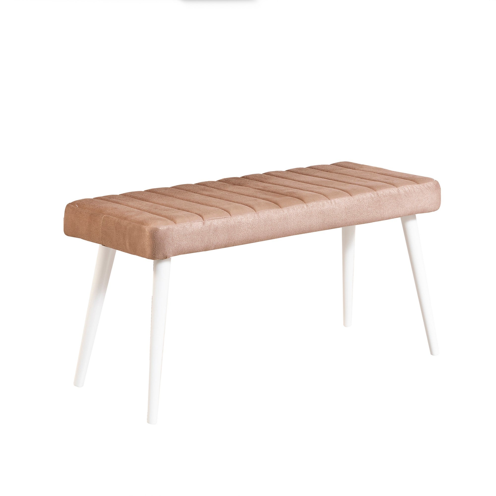 Conjunto de mesa e cadeiras de jantar escandinavo (6 peças) | Revestimento 100% melamina, espuma de veludo, estrutura de metal | Design elegante em branco e pedra, perfeito para casas modernas