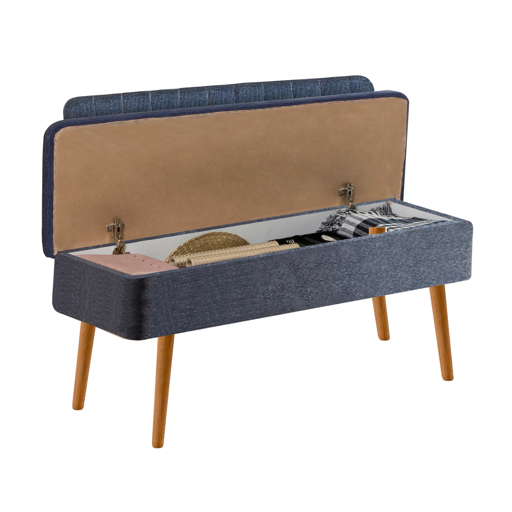 Conjunto de mesa de jantar extensível e cadeiras (5 peças), pinho atlântico e azul-escuro, 129-163 cm | 100% revestido em melamina | Elegante e funcional para espaços de jantar modernos