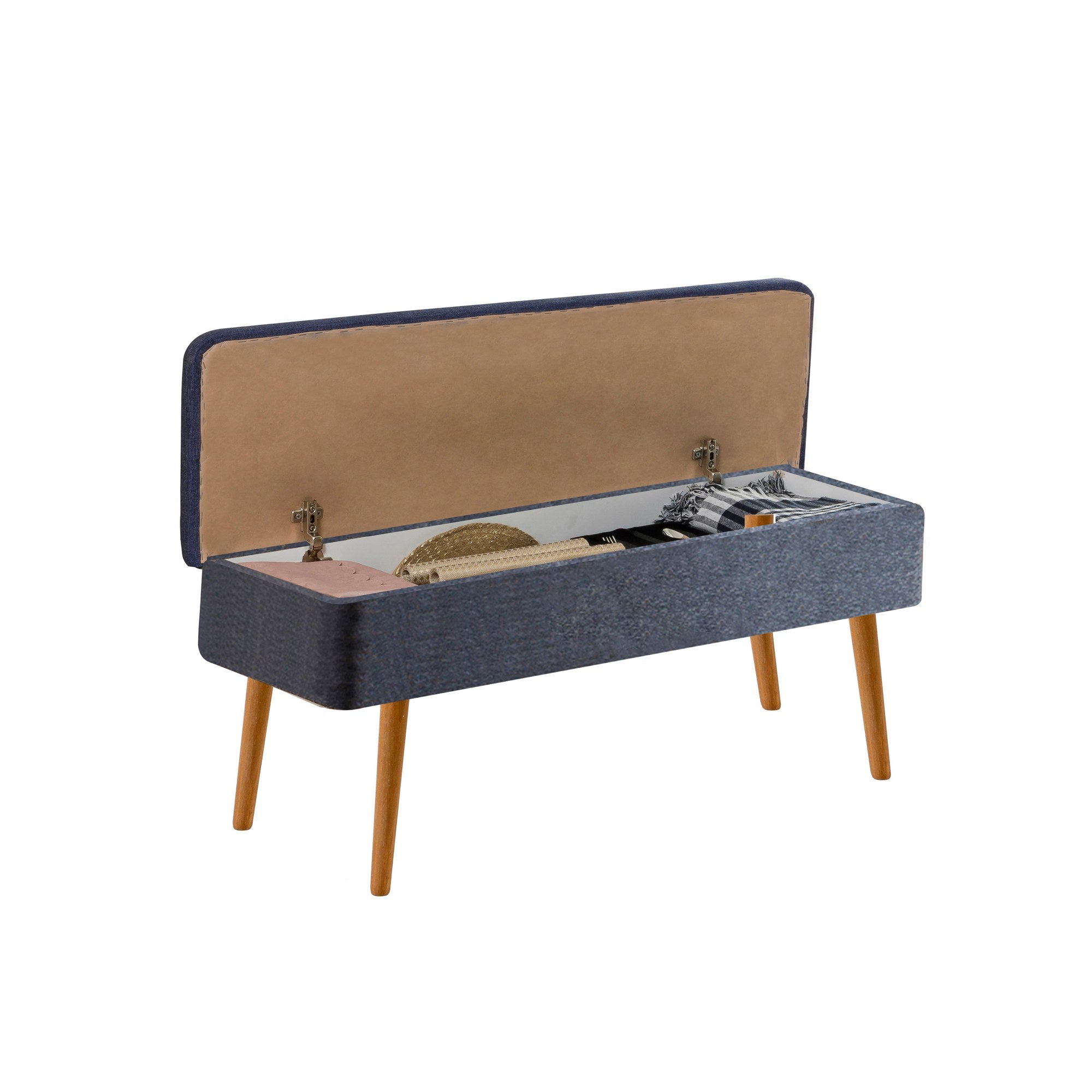 Conjunto de mesa de jantar extensível e cadeiras (5 peças), pinho atlântico e azul-escuro, 129-163 cm | 100% revestido em melamina | Elegante e funcional para espaços de jantar modernos