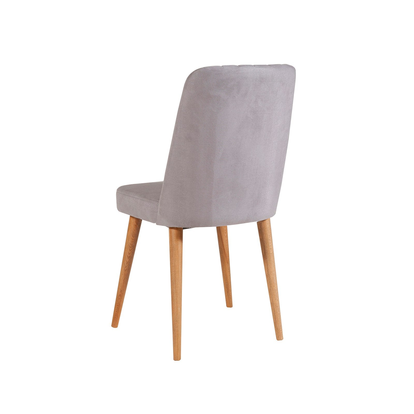 Conjunto de mesa de jantar extensível e cadeiras (5 peças), pinho atlântico e cinza, 129-163 x 80 x 75 cm | Cadeiras de veludo 100% revestidas em melamina | Elegante e funcional para refeições modernas