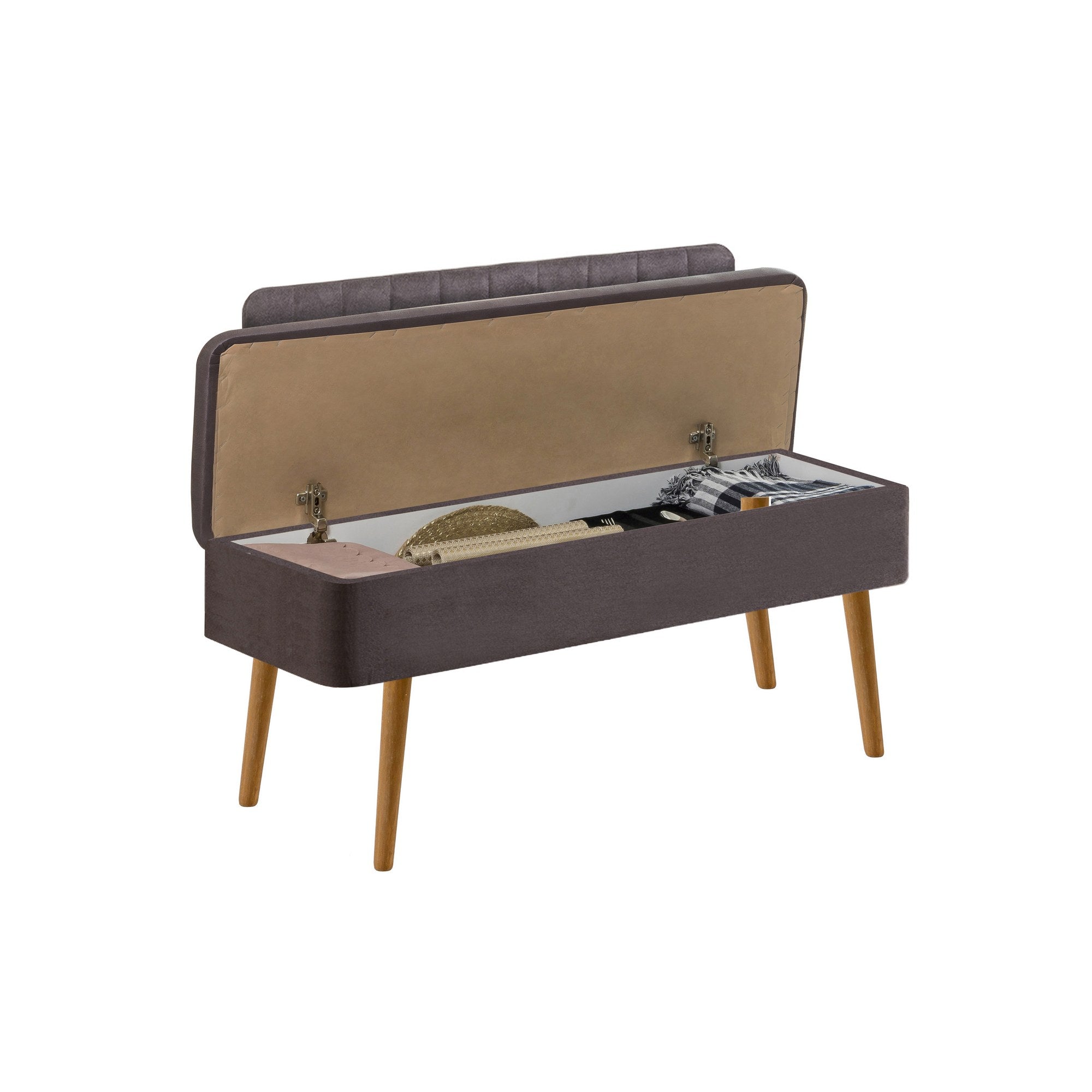 Conjunto de mesa de jantar extensível e cadeiras (5 peças), pinho atlântico e antracite, 129-163 cm | 100% revestido em melamina | Cadeiras e banco elegantes em veludo, perfeitos para salas de jantar modernas