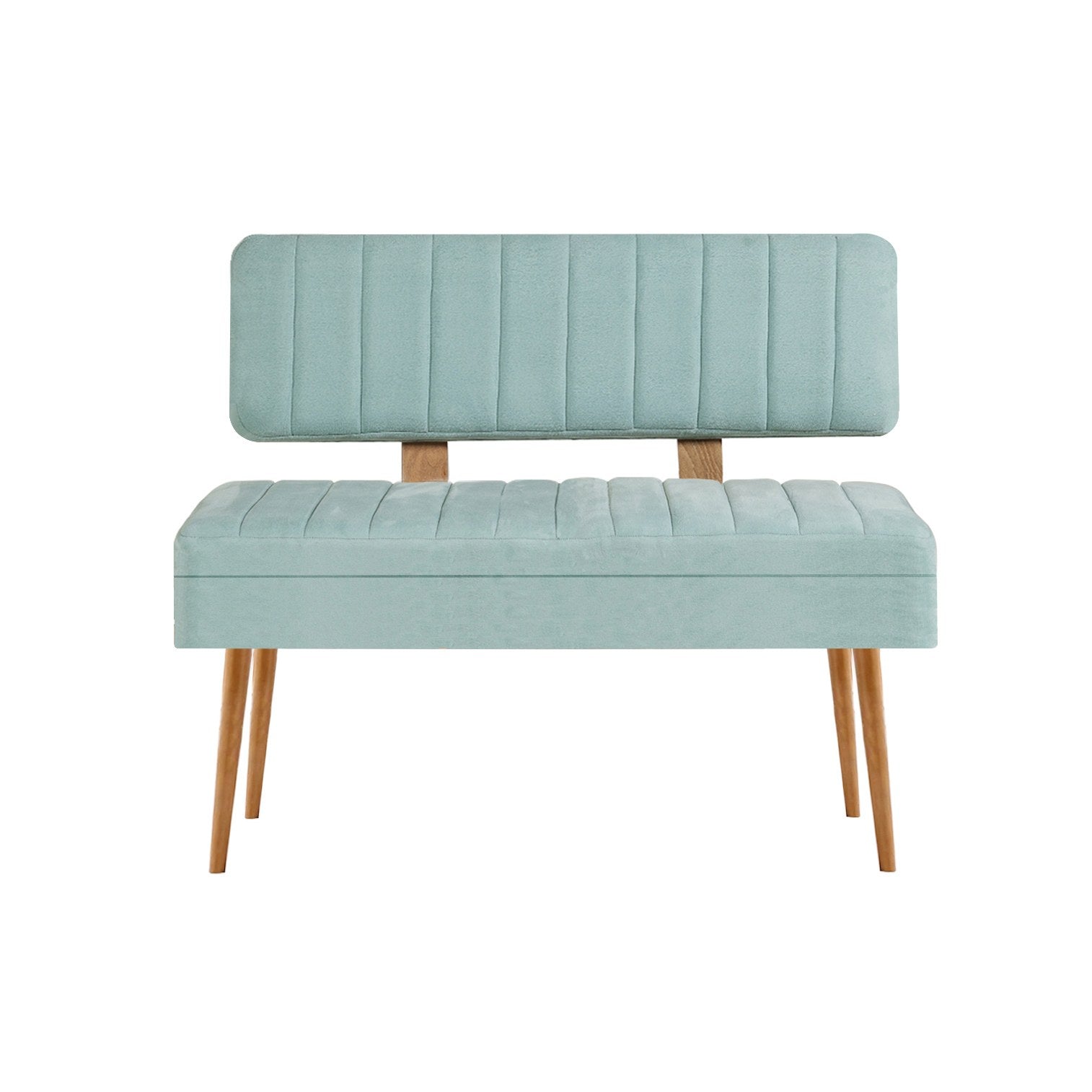 Conjunto de mesa de jantar extensível e cadeiras (5 peças), pinho atlântico e verde pistache, 129-163 cm | 100% revestido em melamina | Cadeiras e banco elegantes em veludo