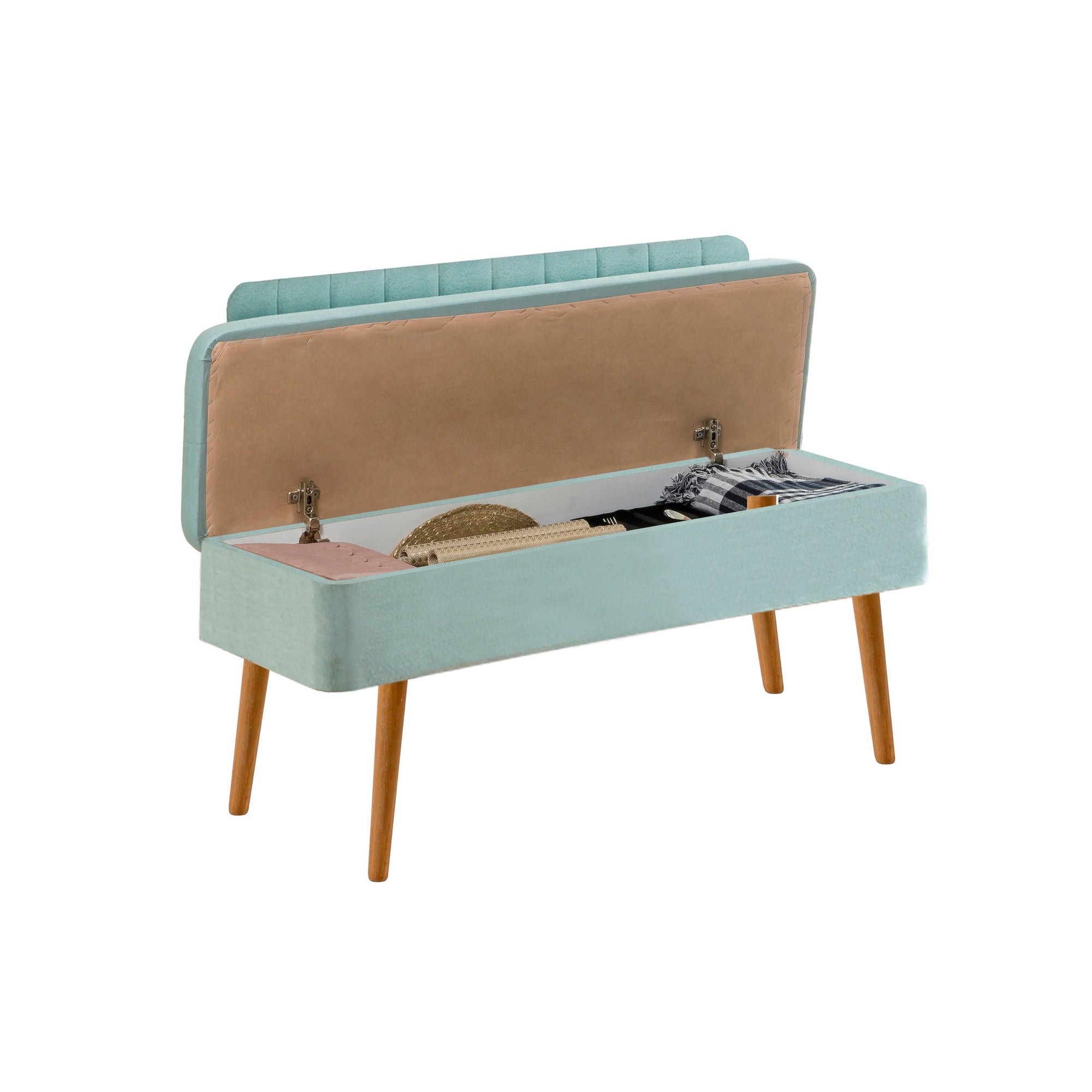 Conjunto de mesa de jantar extensível e cadeiras (5 peças), pinho atlântico e verde pistache, 129-163 cm | 100% revestido em melamina | Cadeiras e banco elegantes em veludo