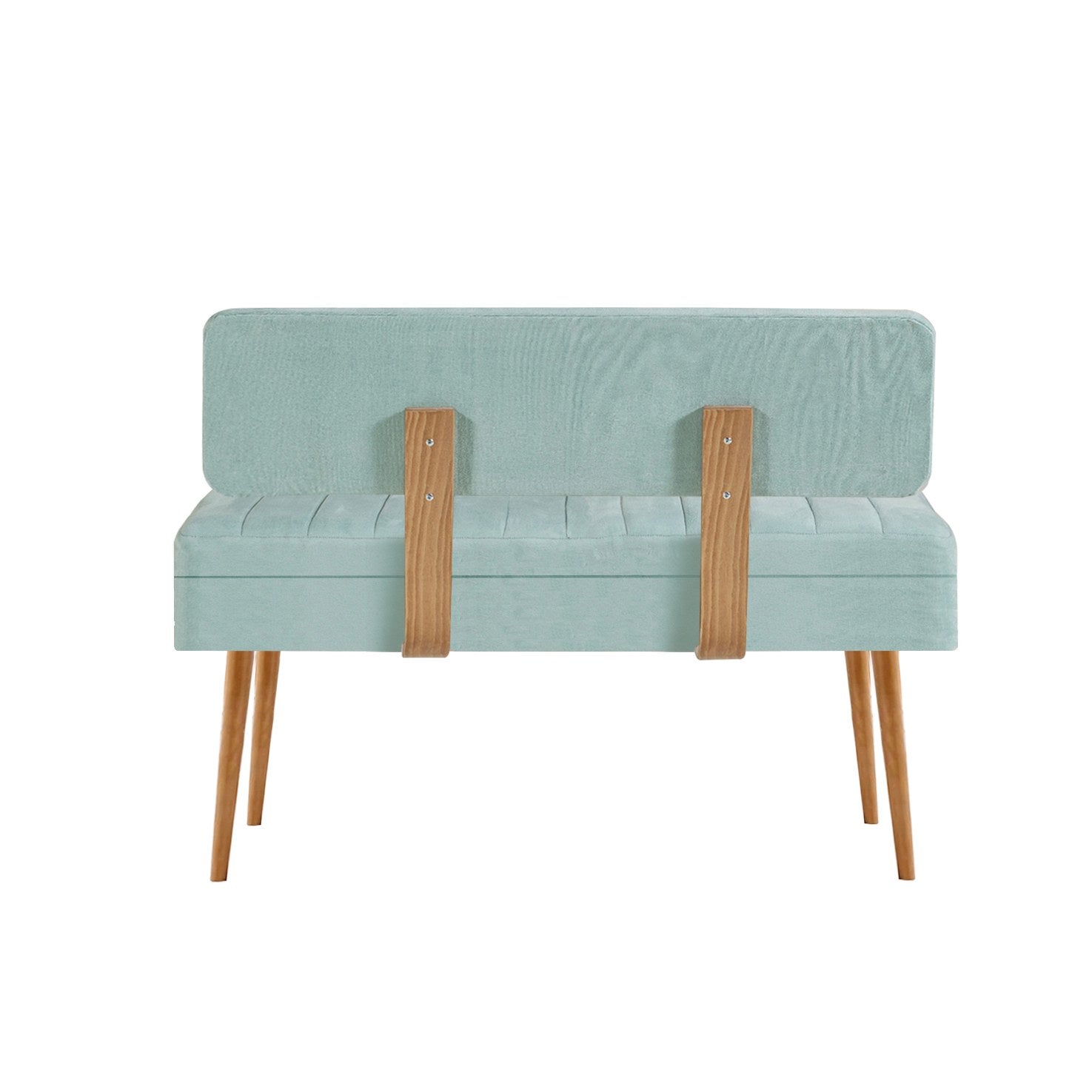 Conjunto de mesa de jantar extensível e cadeiras (5 peças), pinho atlântico e verde pistache, 129-163 cm | 100% revestido em melamina | Cadeiras e banco elegantes em veludo