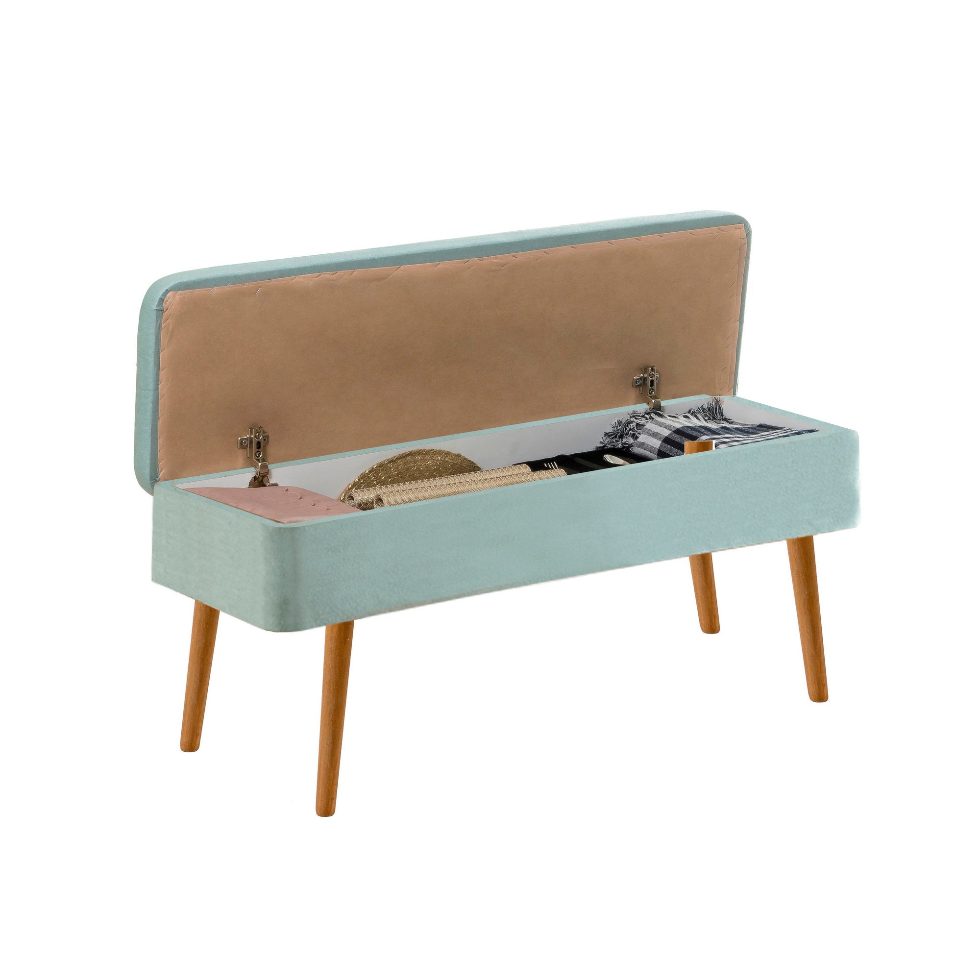 Conjunto de mesa de jantar extensível e cadeiras (5 peças), pinho atlântico e verde pistache, 129-163 cm | 100% revestido em melamina | Cadeiras e banco elegantes em veludo