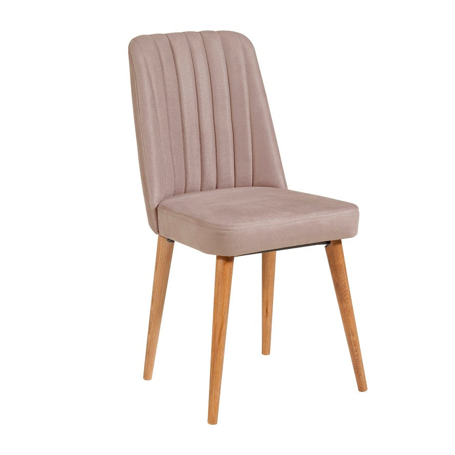 Conjunto de mesa de jantar extensível e cadeiras (5 peças), pinho atlântico e pedra, 129-163 x 80 x 75 cm | Cadeiras e banco de veludo 100% revestidos em melamina | Elegante e funcional para refeições modernas