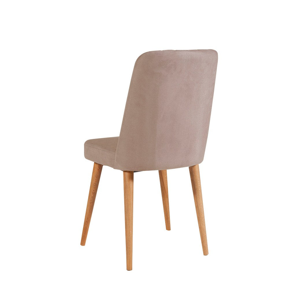 Conjunto de mesa de jantar extensível e cadeiras (5 peças), pinho atlântico e pedra, 129-163 x 80 x 75 cm | Cadeiras e banco de veludo 100% revestidos em melamina | Elegante e funcional para refeições modernas