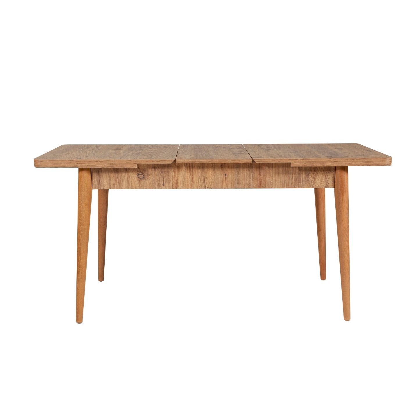 Conjunto de mesa de jantar extensível e cadeiras (5 peças), pinho atlântico e pedra, 129-163 x 80 x 75 cm | Cadeiras e banco de veludo 100% revestidos em melamina | Elegante e funcional para refeições modernas