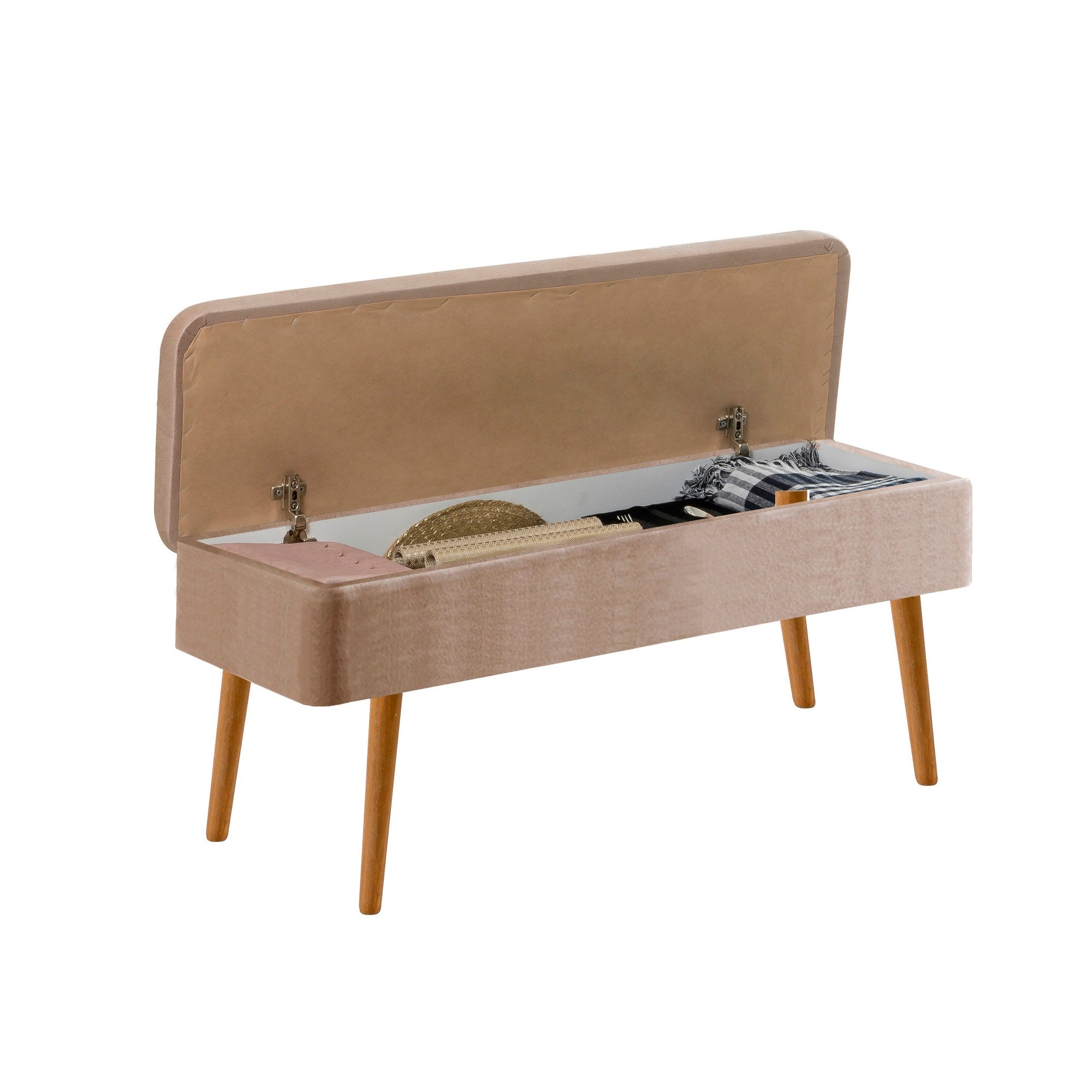 Conjunto de mesa de jantar extensível e cadeiras (5 peças), pinho atlântico e pedra, 129-163 x 80 x 75 cm | Cadeiras e banco de veludo 100% revestidos em melamina | Elegante e funcional para refeições modernas