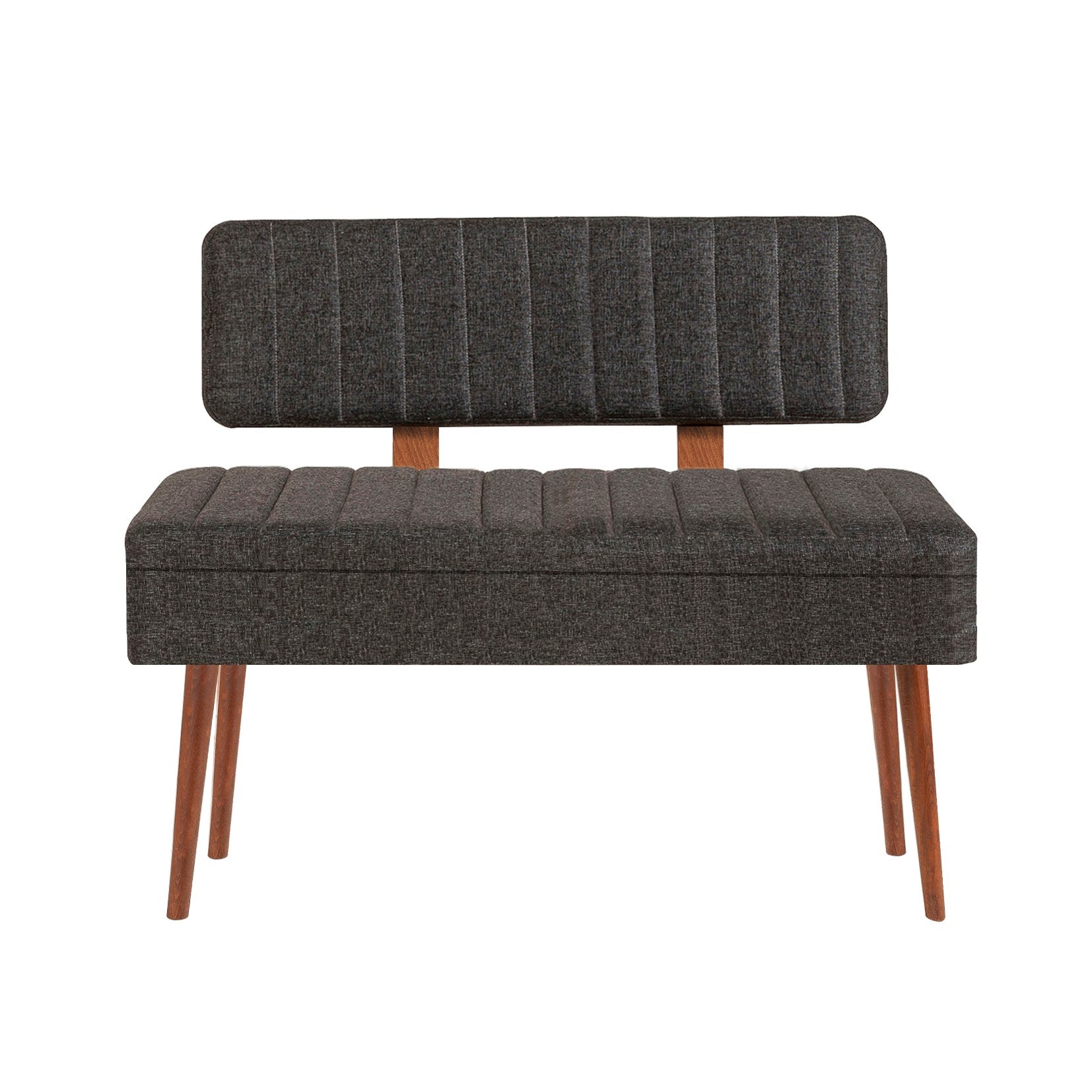 Conjunto de mesa de jantar extensível e cadeiras (5 peças), nogueira e antracite, 129-163 x 80 x 75 cm | Tecido de linho elegante 100% revestido de melamina | Perfeito para salas de jantar modernas