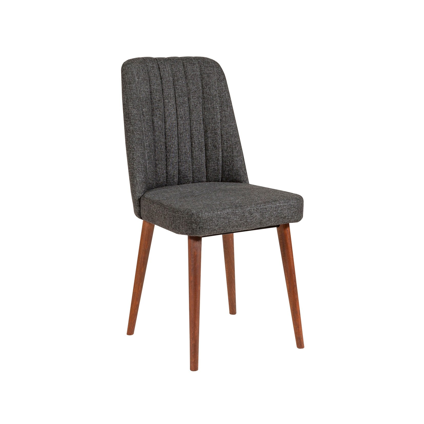 Conjunto de mesa de jantar extensível e cadeiras (5 peças), nogueira e antracite, 129-163 x 80 x 75 cm | Tecido de linho elegante 100% revestido de melamina | Perfeito para salas de jantar modernas