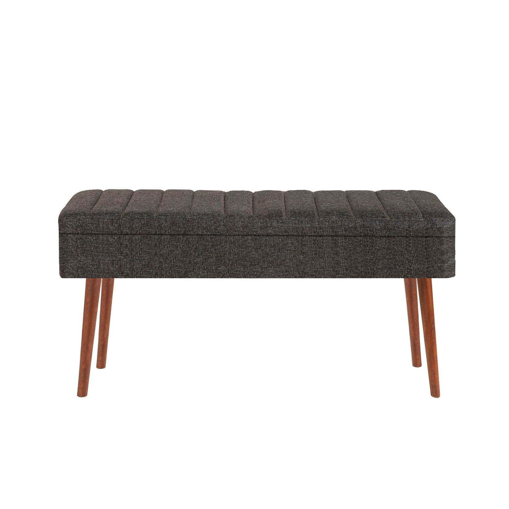 Conjunto de mesa de jantar extensível e cadeiras (5 peças), nogueira e antracite, 129-163 x 80 x 75 cm | Tecido de linho elegante 100% revestido de melamina | Perfeito para salas de jantar modernas