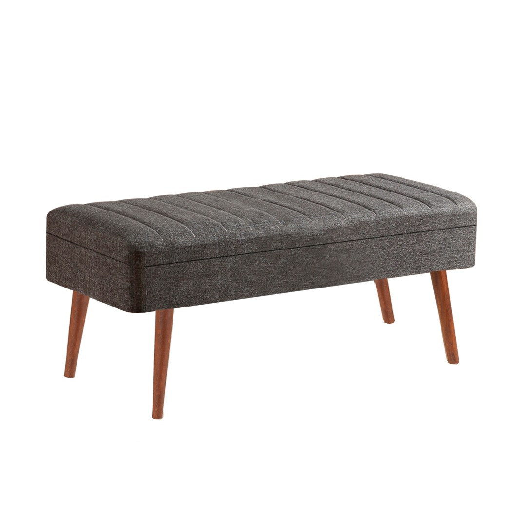 Conjunto de mesa de jantar extensível e cadeiras (5 peças), nogueira e antracite, 129-163 x 80 x 75 cm | Tecido de linho elegante 100% revestido de melamina | Perfeito para salas de jantar modernas