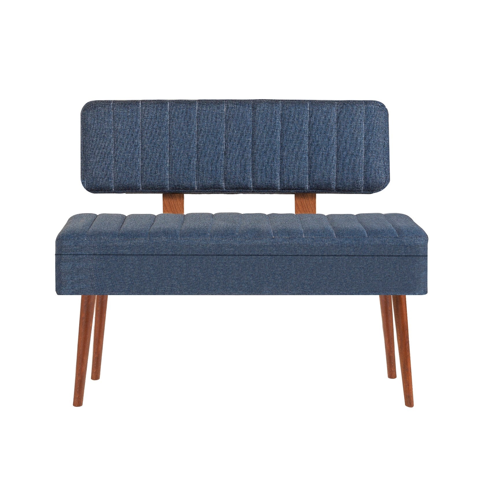 Conjunto de mesa de jantar extensível e cadeiras (5 peças), nogueira e azul-escuro, 129-163 x 80 x 75 cm | 100% revestido em melamina | Elegante e funcional para refeições modernas