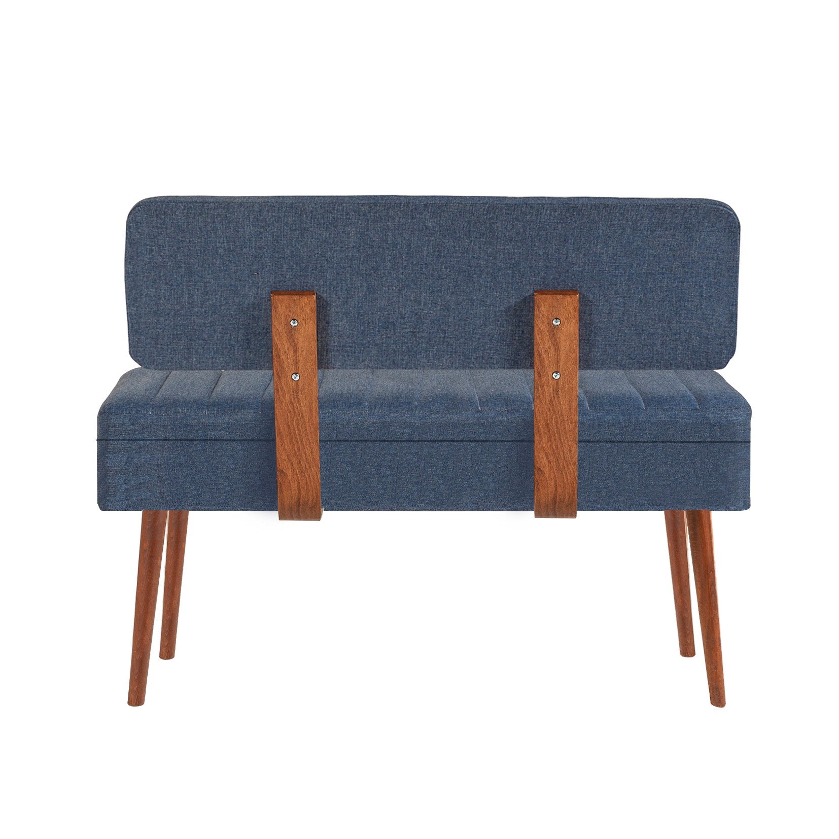 Conjunto de mesa de jantar extensível e cadeiras (5 peças), nogueira e azul-escuro, 129-163 x 80 x 75 cm | 100% revestido em melamina | Elegante e funcional para refeições modernas
