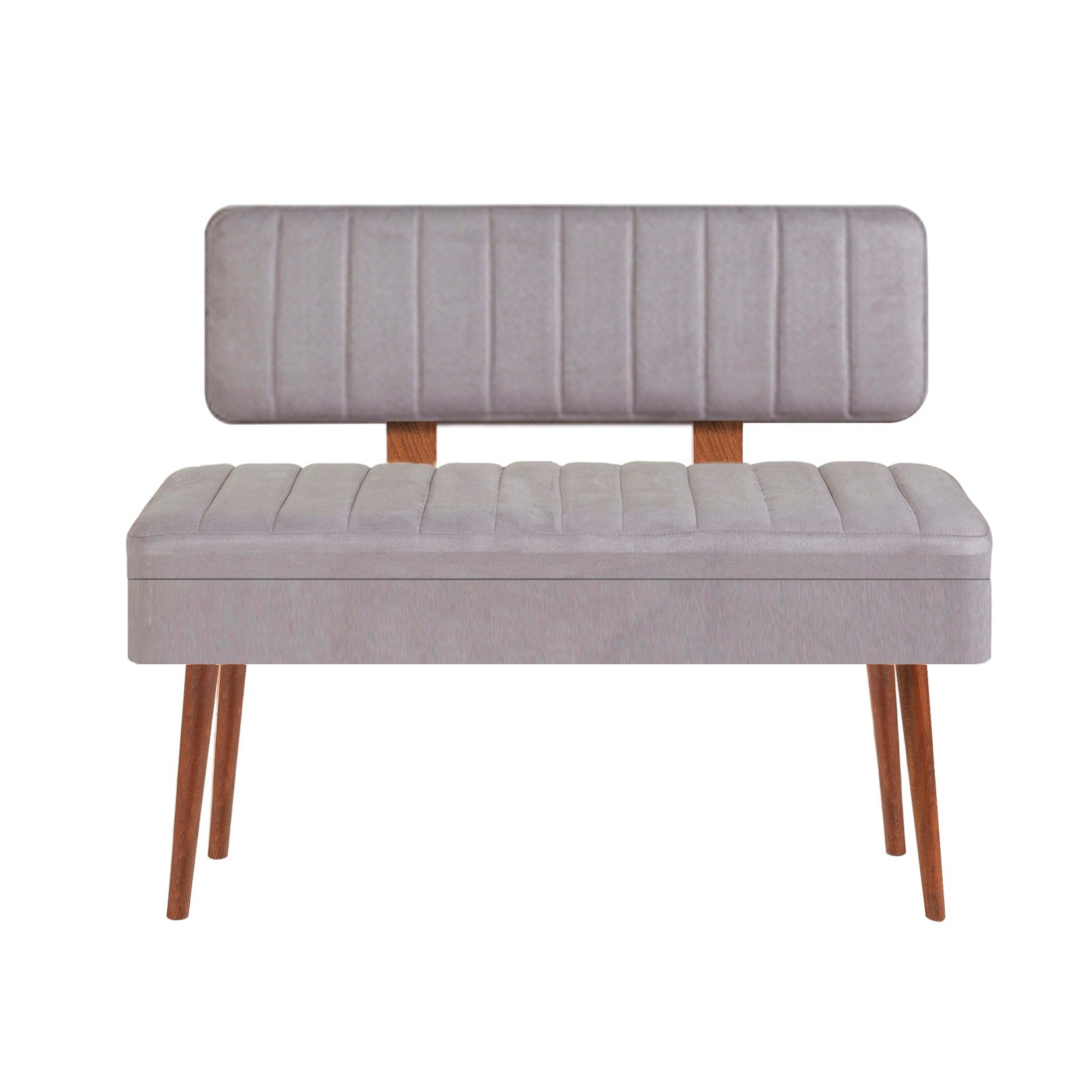 Conjunto de mesa de jantar extensível e cadeiras (5 peças), nogueira e cinza, 129-163 x 80 x 75 cm | Painel de partículas 100% revestido de melamina | Assentos elegantes de veludo para refeições modernas