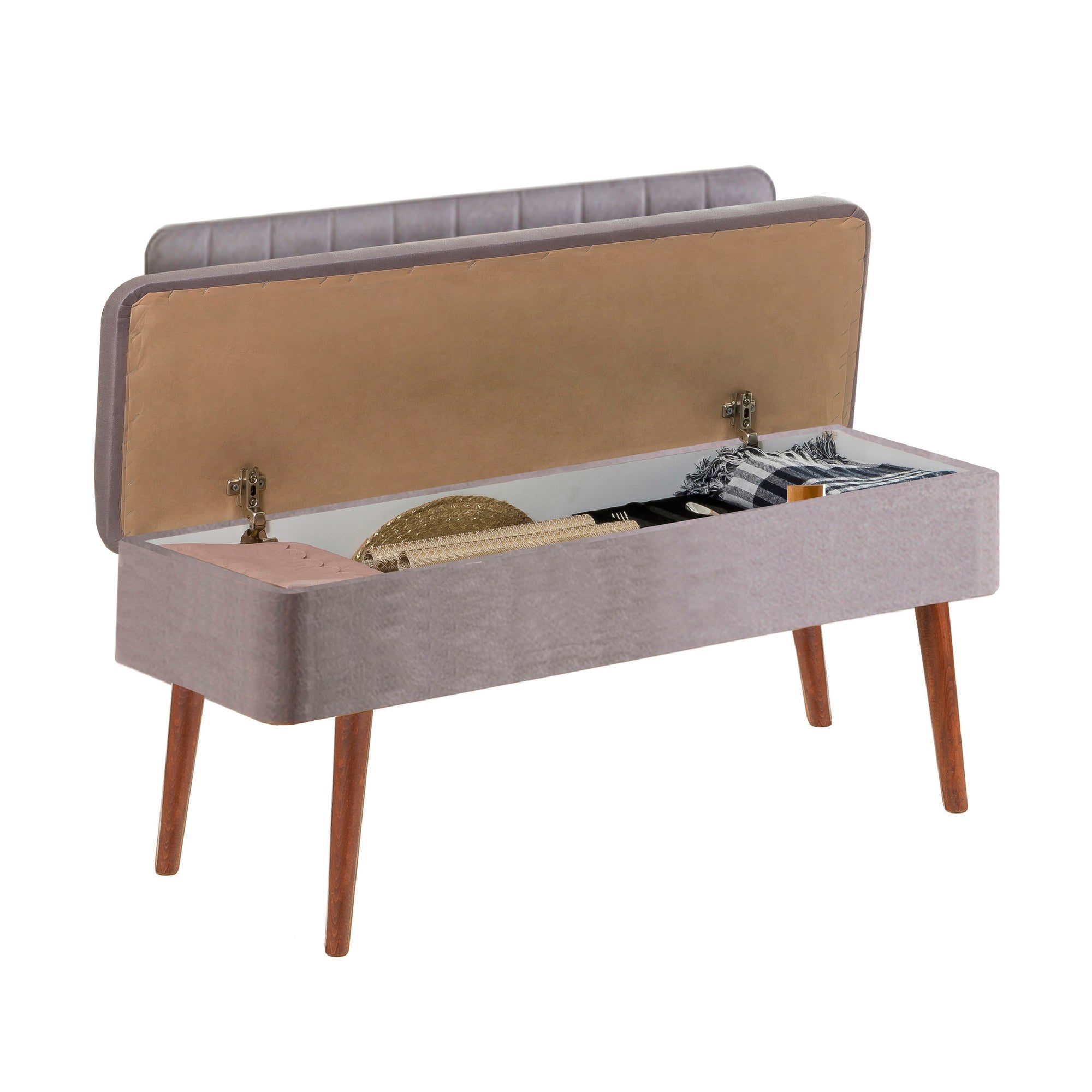 Conjunto de mesa de jantar extensível e cadeiras (5 peças), nogueira e cinza, 129-163 x 80 x 75 cm | Painel de partículas 100% revestido de melamina | Assentos elegantes de veludo para refeições modernas
