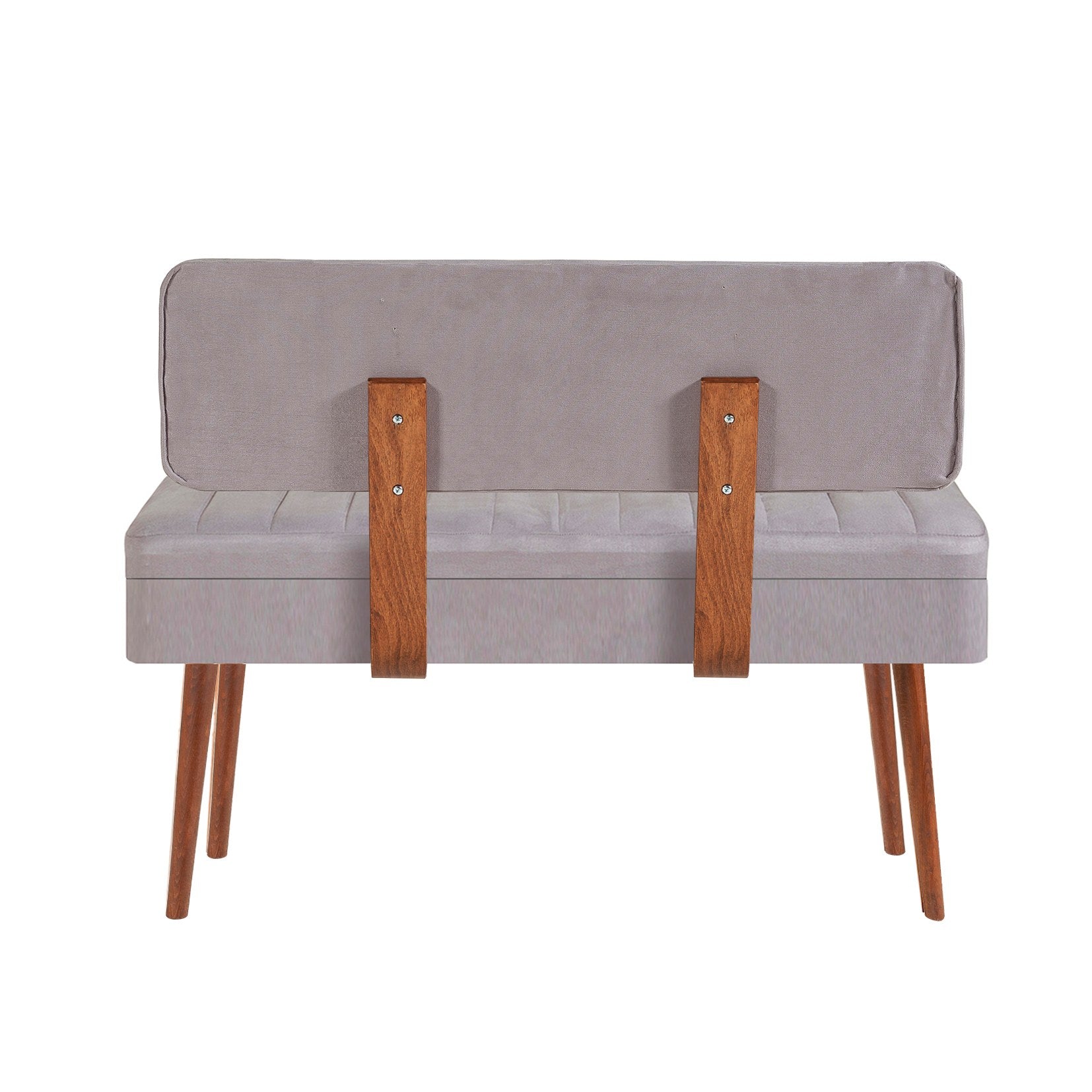 Conjunto de mesa de jantar extensível e cadeiras (5 peças), nogueira e cinza, 129-163 x 80 x 75 cm | Painel de partículas 100% revestido de melamina | Assentos elegantes de veludo para refeições modernas