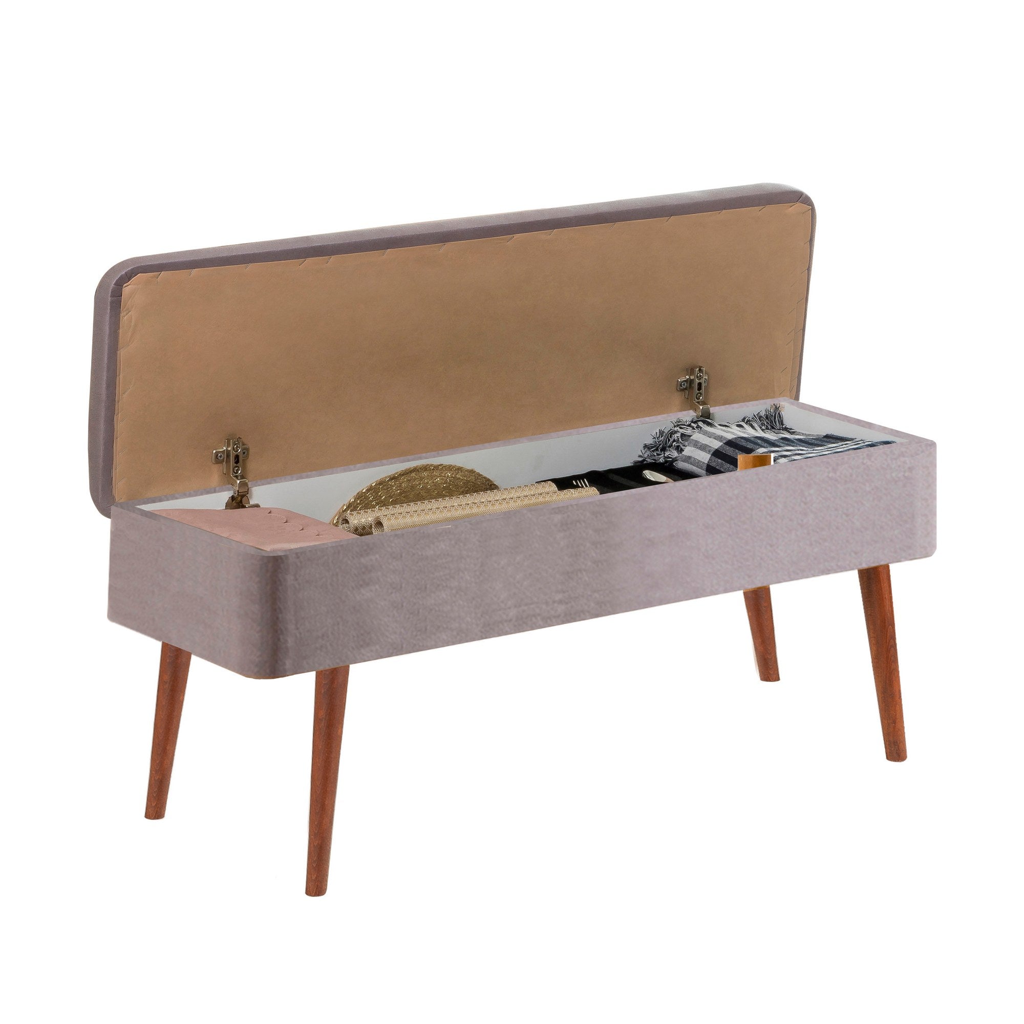 Conjunto de mesa de jantar extensível e cadeiras (5 peças), nogueira e cinza, 129-163 x 80 x 75 cm | Painel de partículas 100% revestido de melamina | Assentos elegantes de veludo para refeições modernas