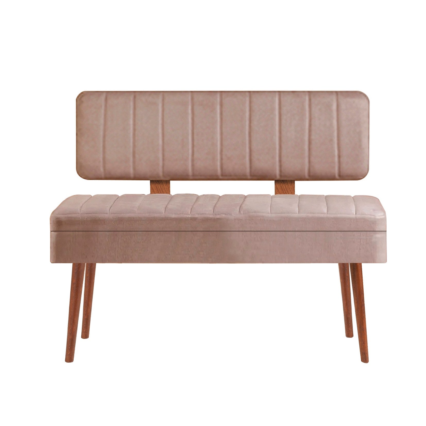 Conjunto de mesa de jantar extensível e cadeiras (5 peças), nogueira e pedra, 129-163 x 80 x 75 cm | 100% revestido em melamina | Cadeiras e banco elegantes de veludo, perfeitos para salas de jantar modernas