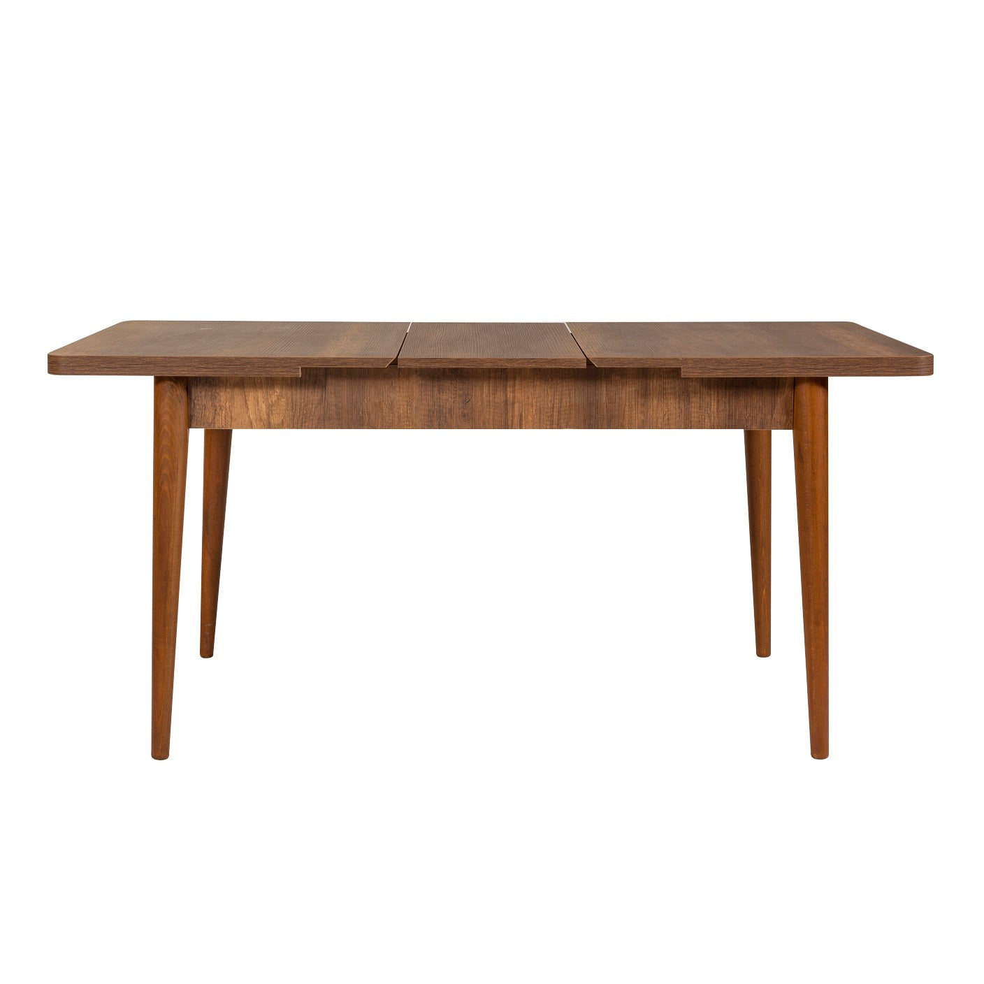 Conjunto de mesa de jantar extensível e cadeiras (5 peças), nogueira e pedra, 129-163 x 80 x 75 cm | 100% revestido em melamina | Cadeiras e banco elegantes de veludo, perfeitos para salas de jantar modernas