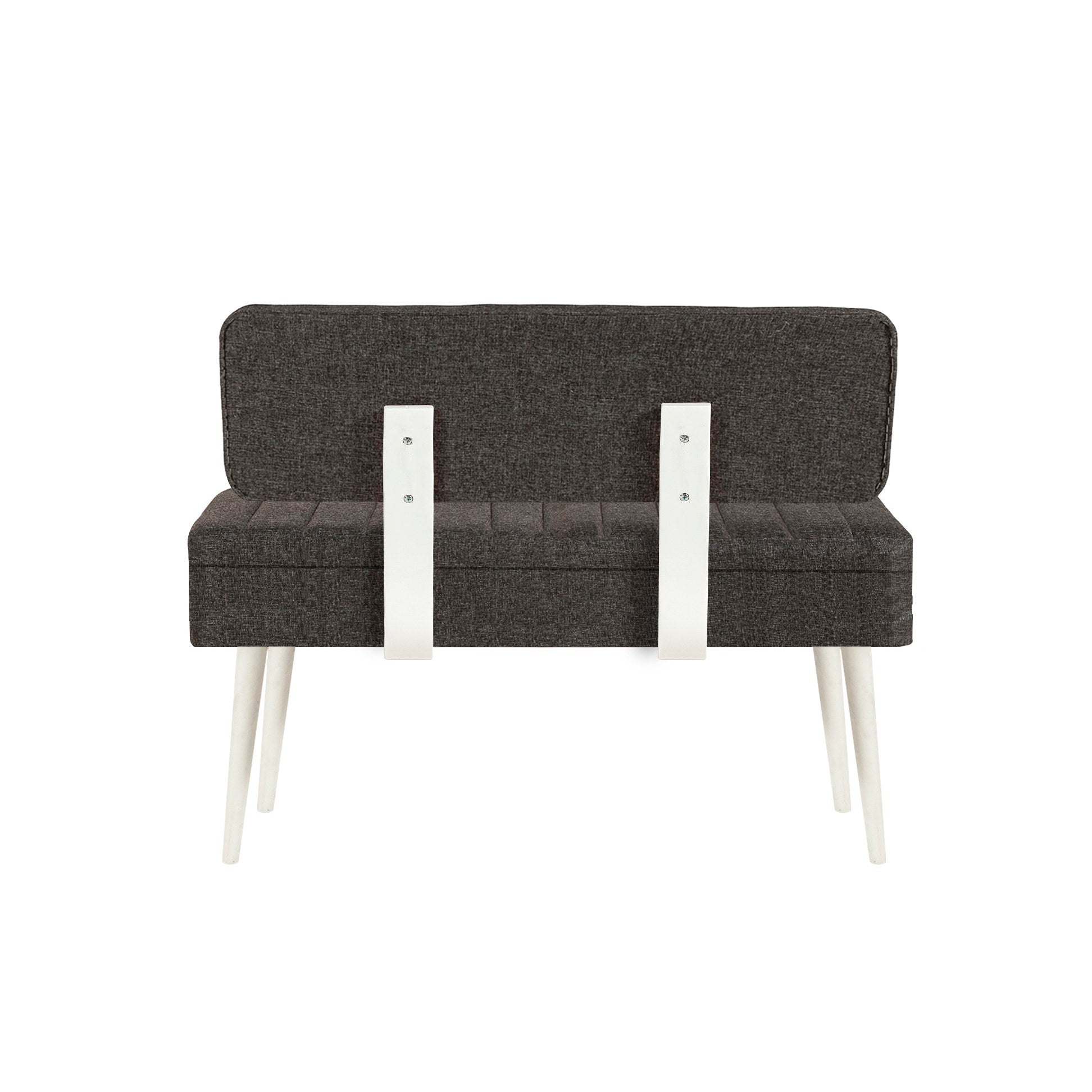 Conjunto de mesa de jantar extensível e cadeiras (5 peças), branco e antracite, 129-163 cm | 100% revestido em melamina | Elegante e funcional para espaços de jantar modernos