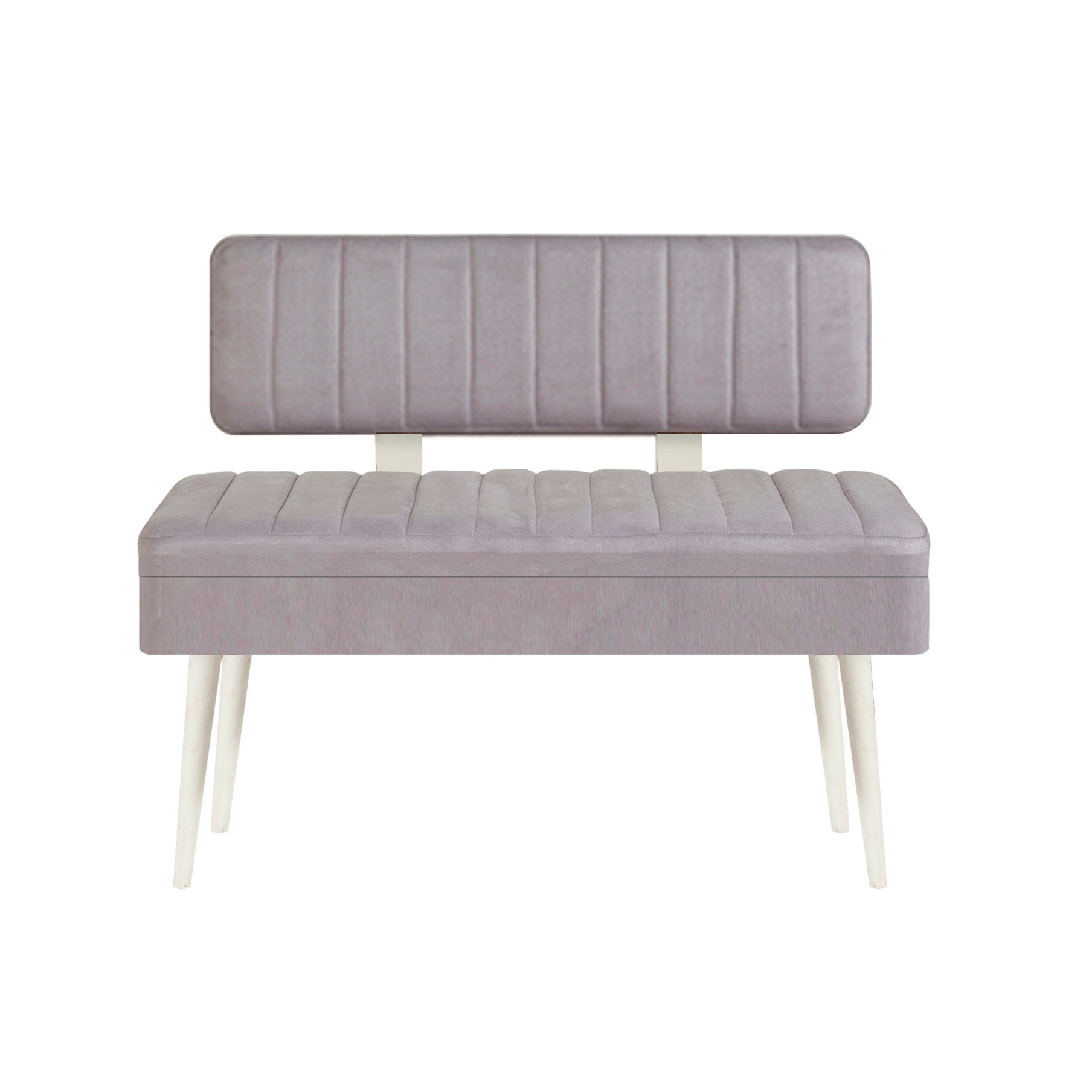 Conjunto de mesa de jantar extensível e cadeiras (5 peças), branco e cinza, 129-163 x 80 x 75 cm | Cadeiras de veludo 100% revestidas em melamina | Elegante e funcional para refeições modernas