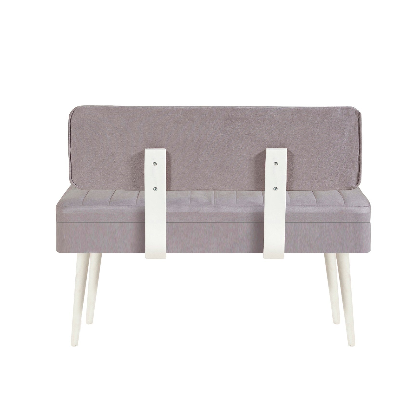 Conjunto de mesa de jantar extensível e cadeiras (5 peças), branco e cinza, 129-163 x 80 x 75 cm | Cadeiras de veludo 100% revestidas em melamina | Elegante e funcional para refeições modernas