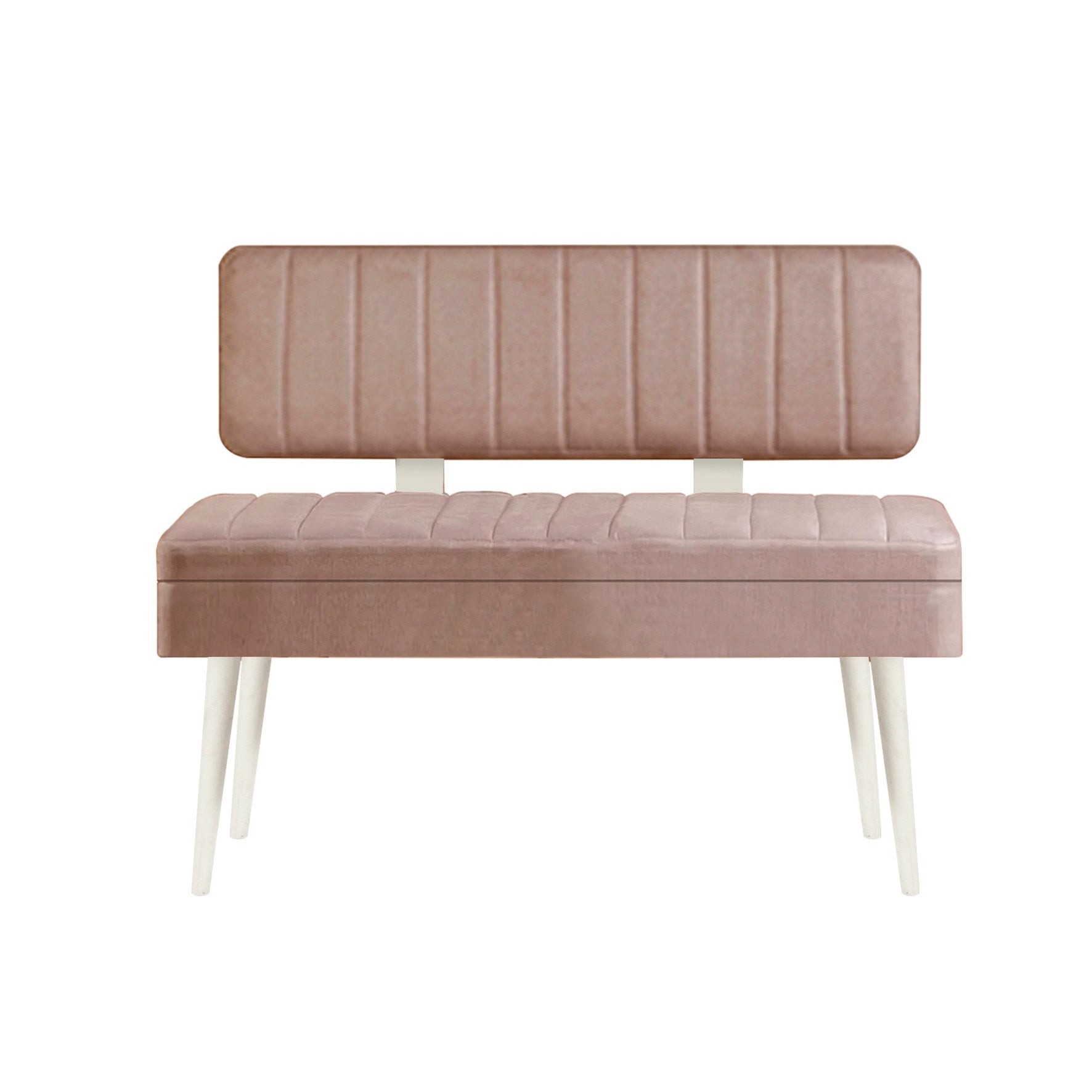 Conjunto de mesa de jantar extensível e cadeiras (5 peças), branco e pedra, 129-163 x 80 x 75 cm | Cadeiras e banco de veludo 100% revestidos em melamina | Elegante e funcional