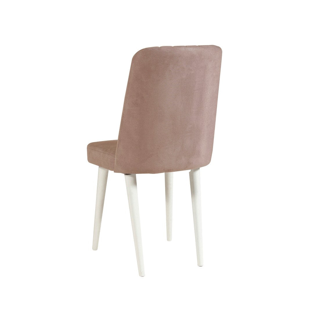 Conjunto de mesa de jantar extensível e cadeiras (5 peças), branco e pedra, 129-163 x 80 x 75 cm | Cadeiras e banco de veludo 100% revestidos em melamina | Elegante e funcional