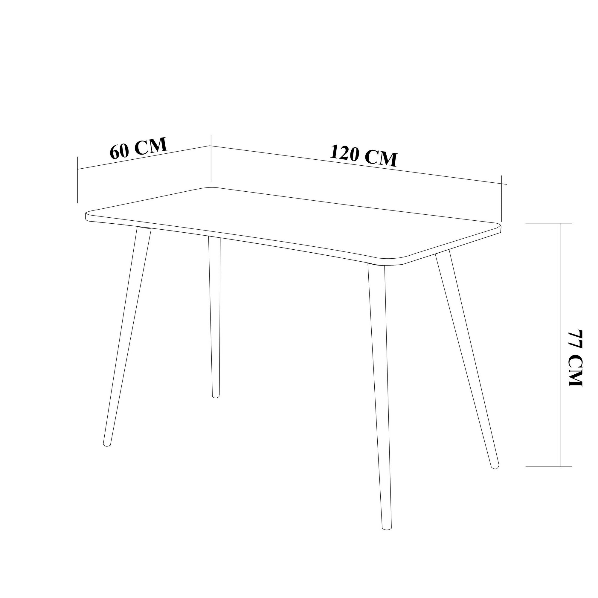 Secretária de Estudo/Escritório – 120 x 77 x 60 cm – Pinho Atlântico – 100% Revestimento em Melamina