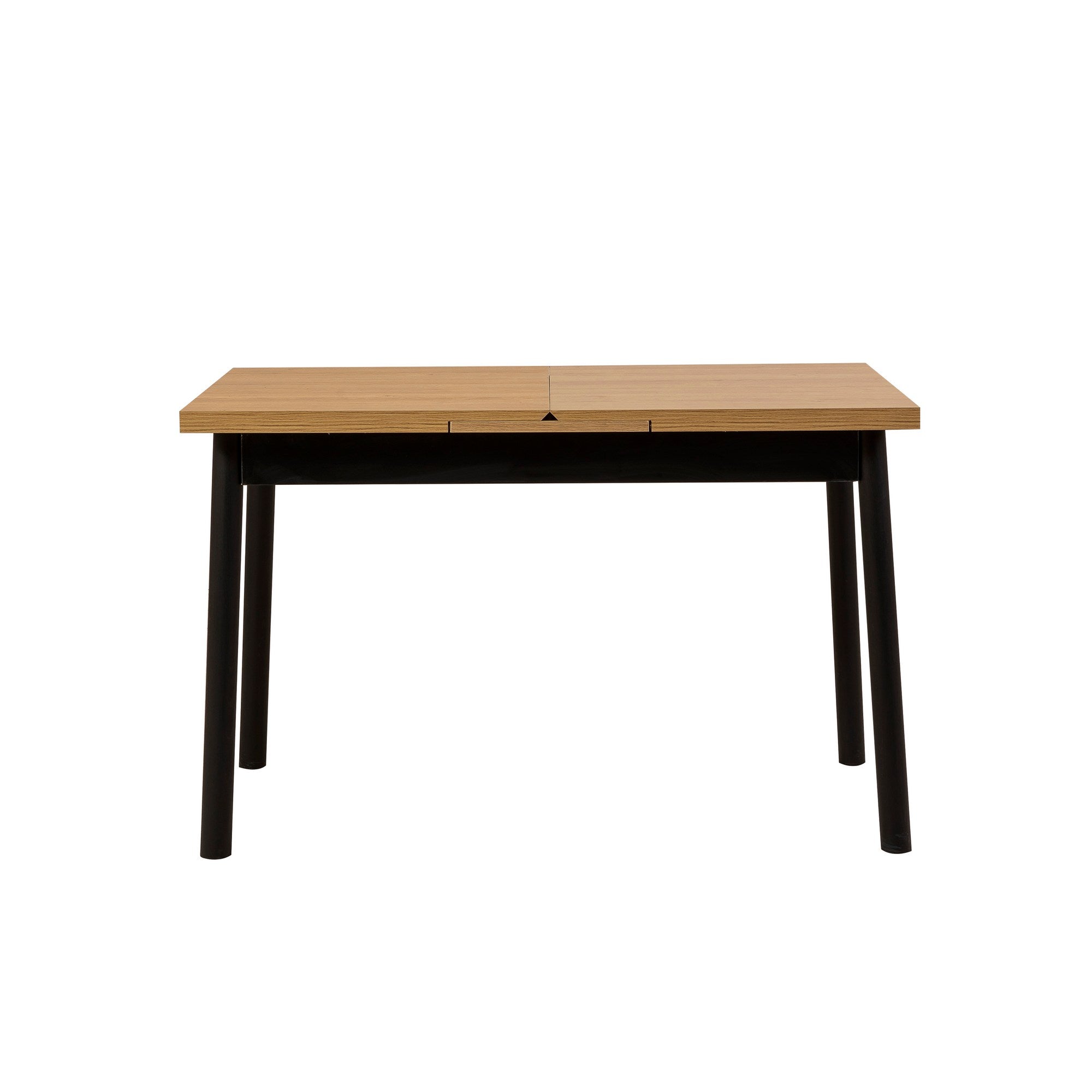 Mesa de Jantar Extensível, Preta, 120-153 x 75 x 77 cm | Painel de Partículas 100% Revestido em Melamina, Pés em Madeira de Faia | Elegante e Funcional para Espaços de Jantar Modernos